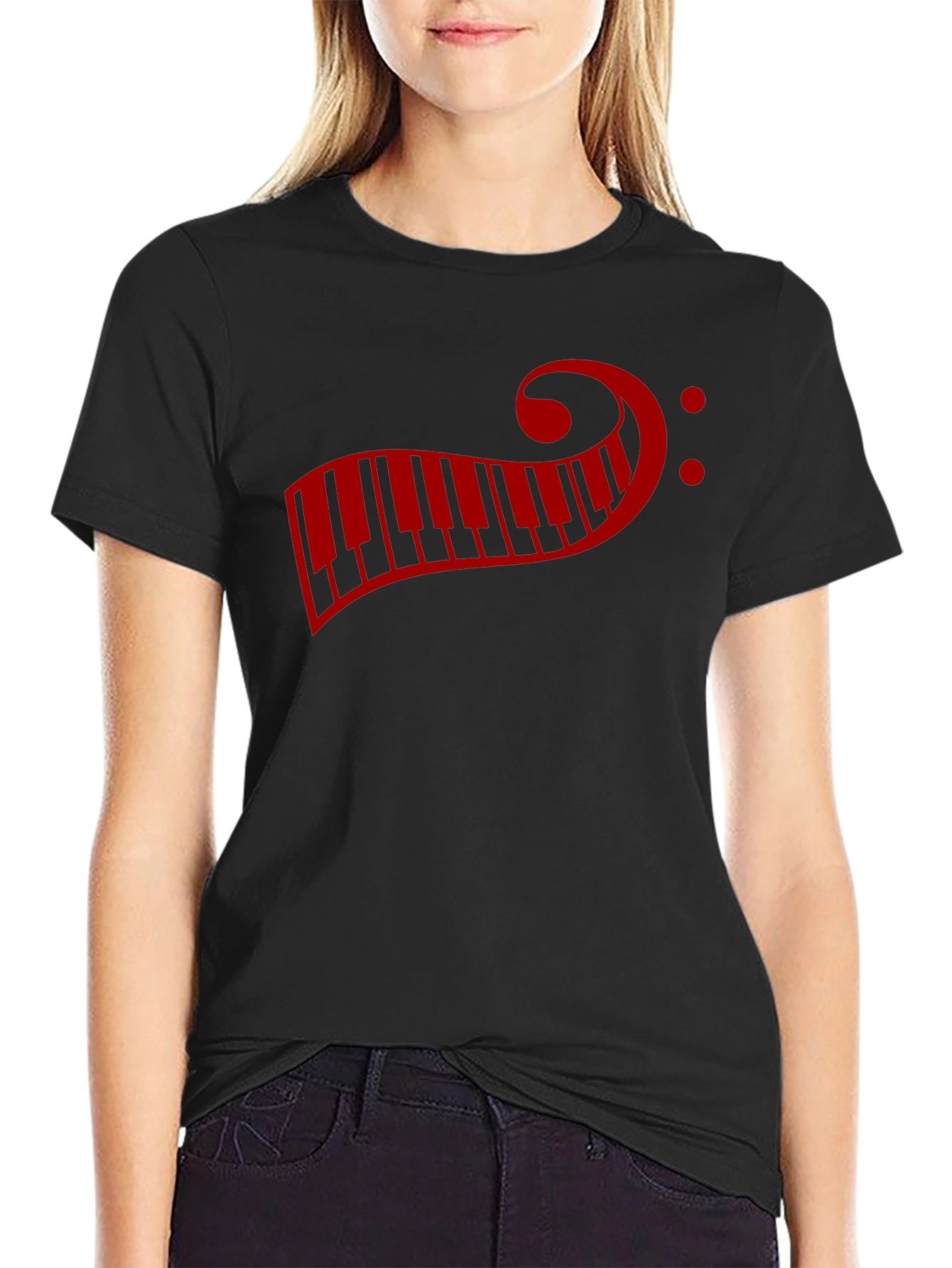 Musical Piano Clef T-Shirt - Mens Short Sleeve