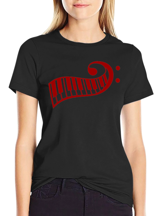 Musical Piano Clef T-Shirt - Mens Short Sleeve