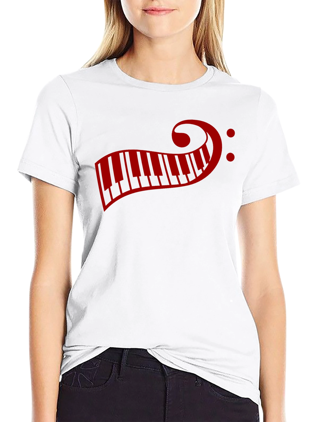 Musical Piano Clef T-Shirt - Mens Short Sleeve