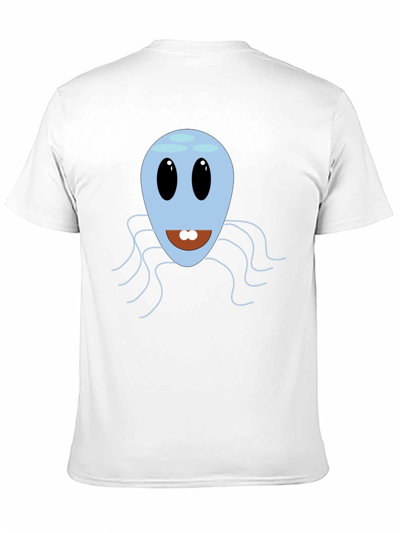 Cute Blue Octopus Graphic Tee - Mens Black T-Shirt