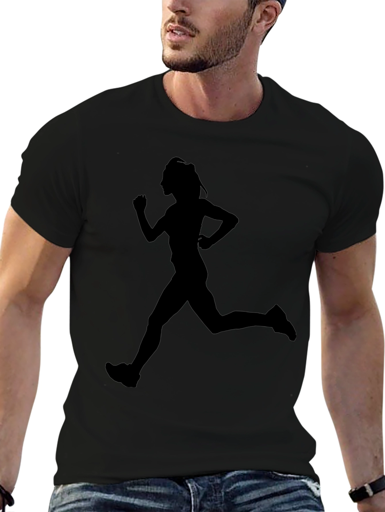 Runner Silhouette Black Graphic Tee