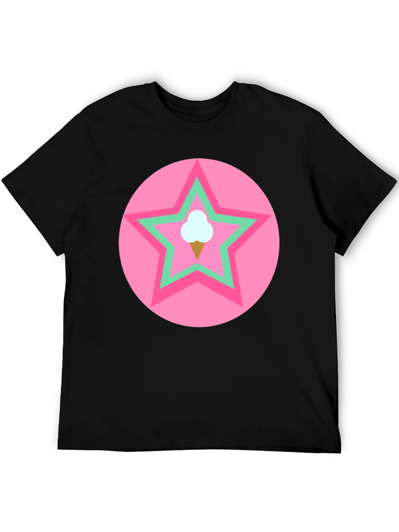 Ice Cream Star Graphic Tee - Black