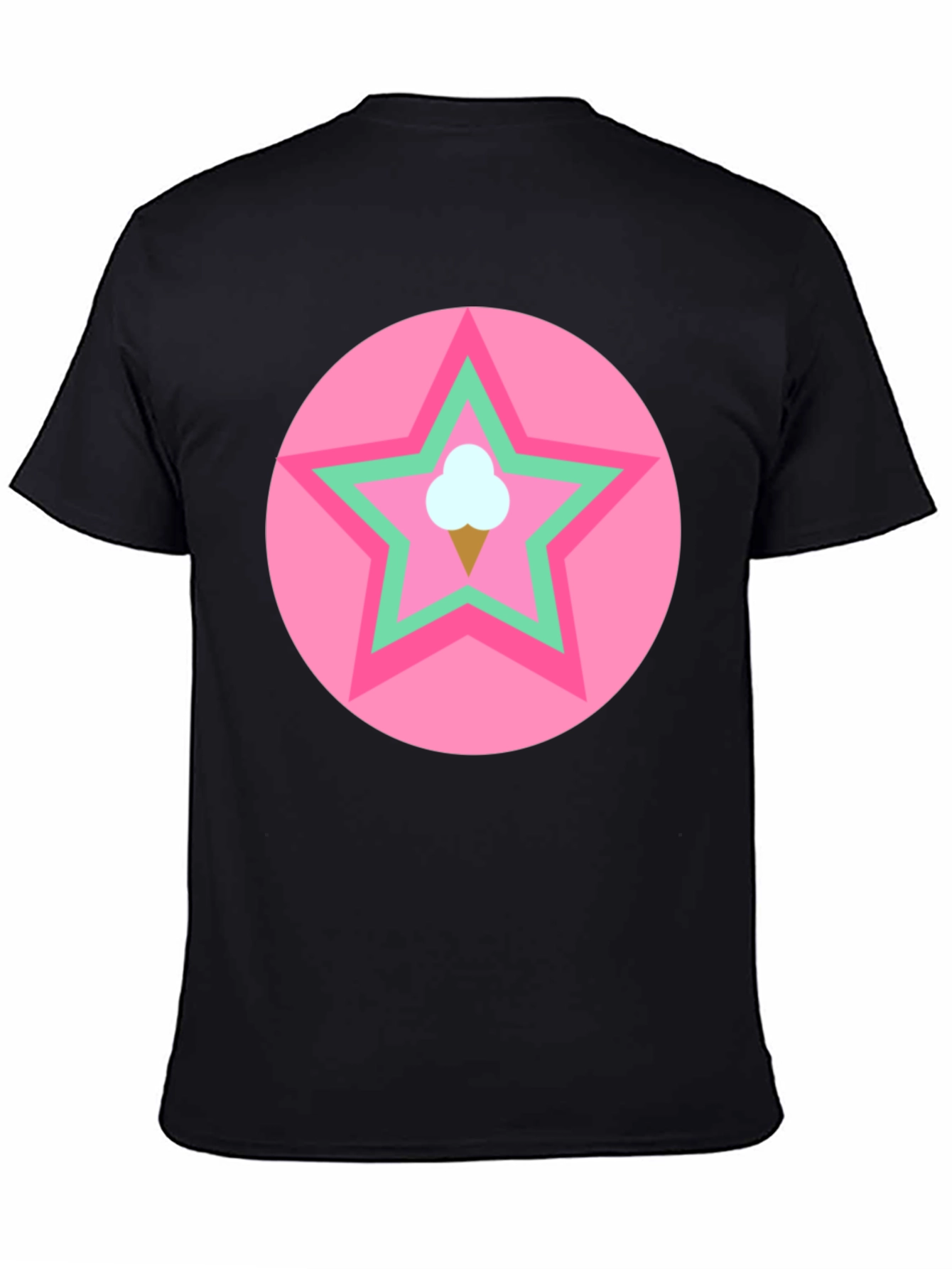 Ice Cream Star Graphic Tee - Black