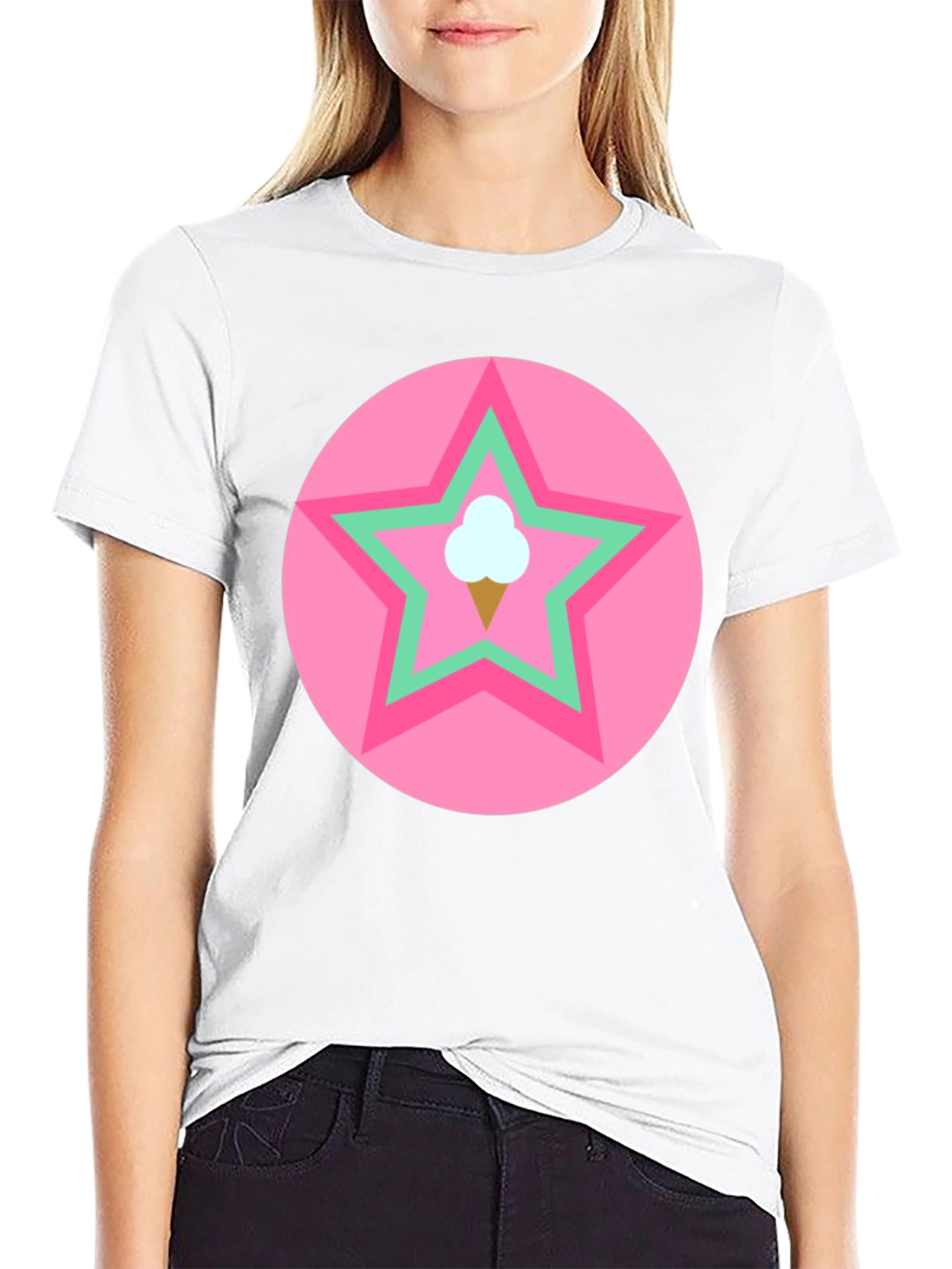 Ice Cream Star Graphic Tee - Black