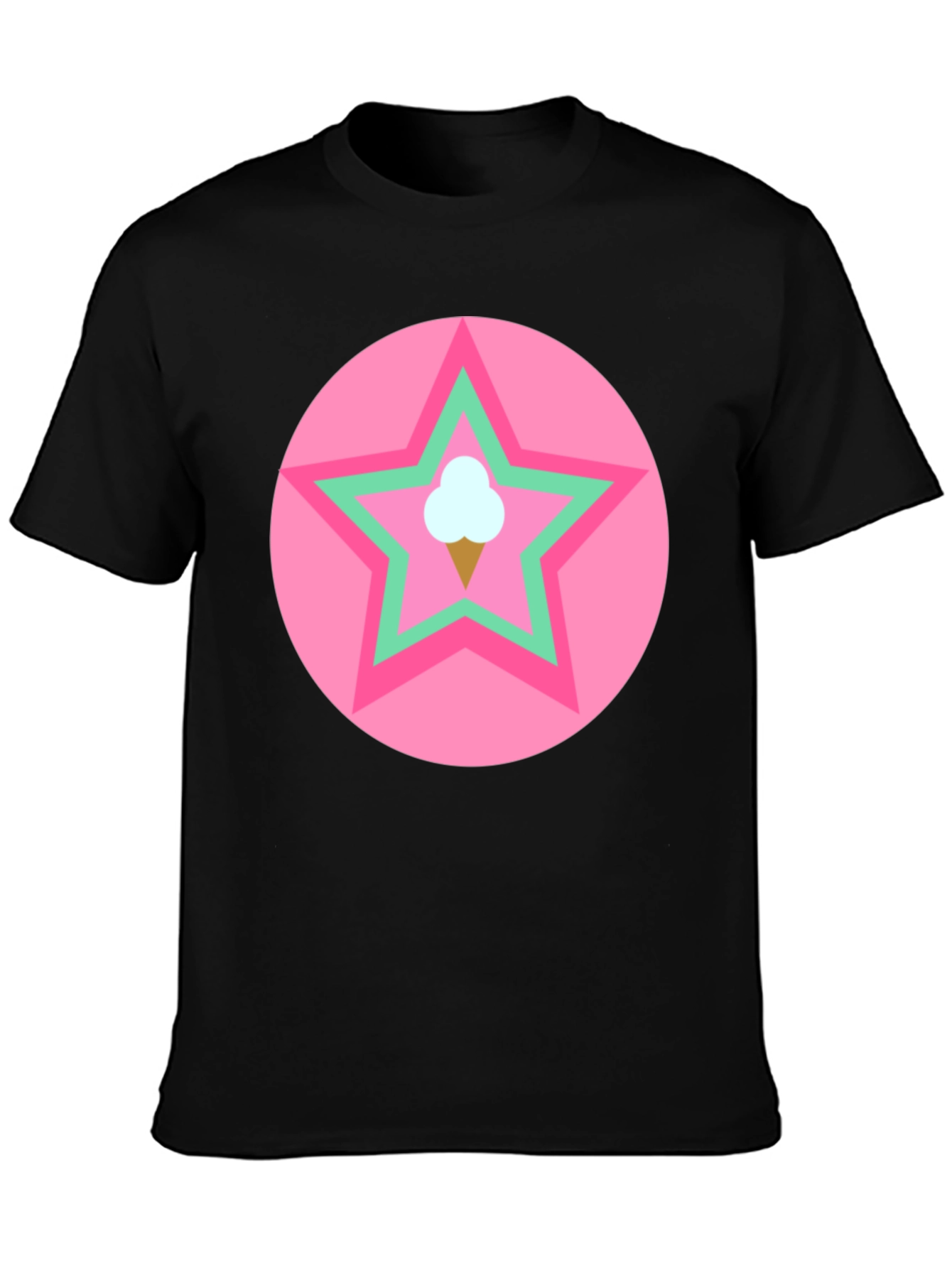 Ice Cream Star Graphic Tee - Black