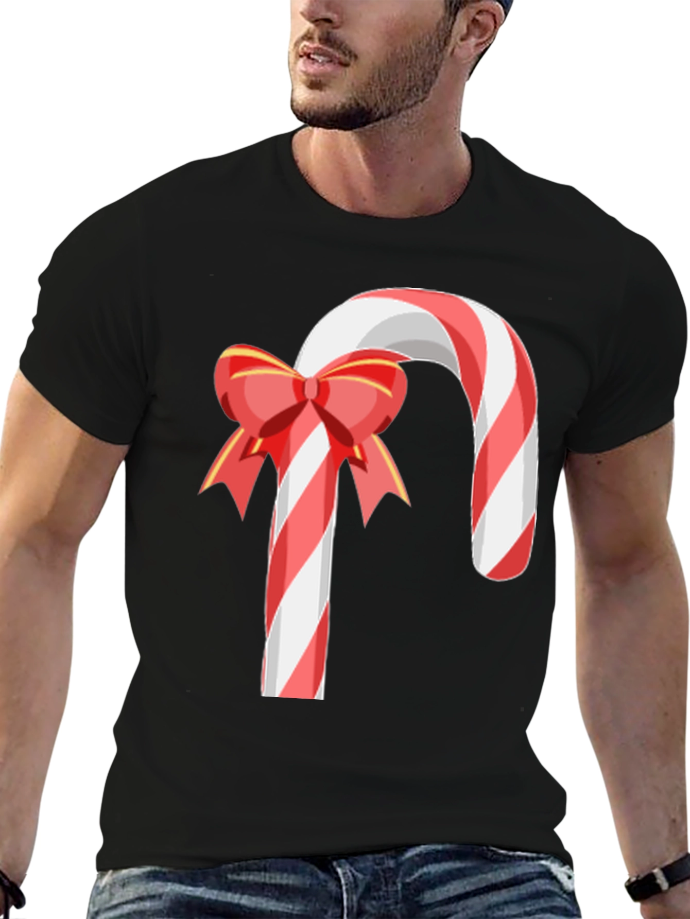 Festive Candy Cane Bow T-Shirt