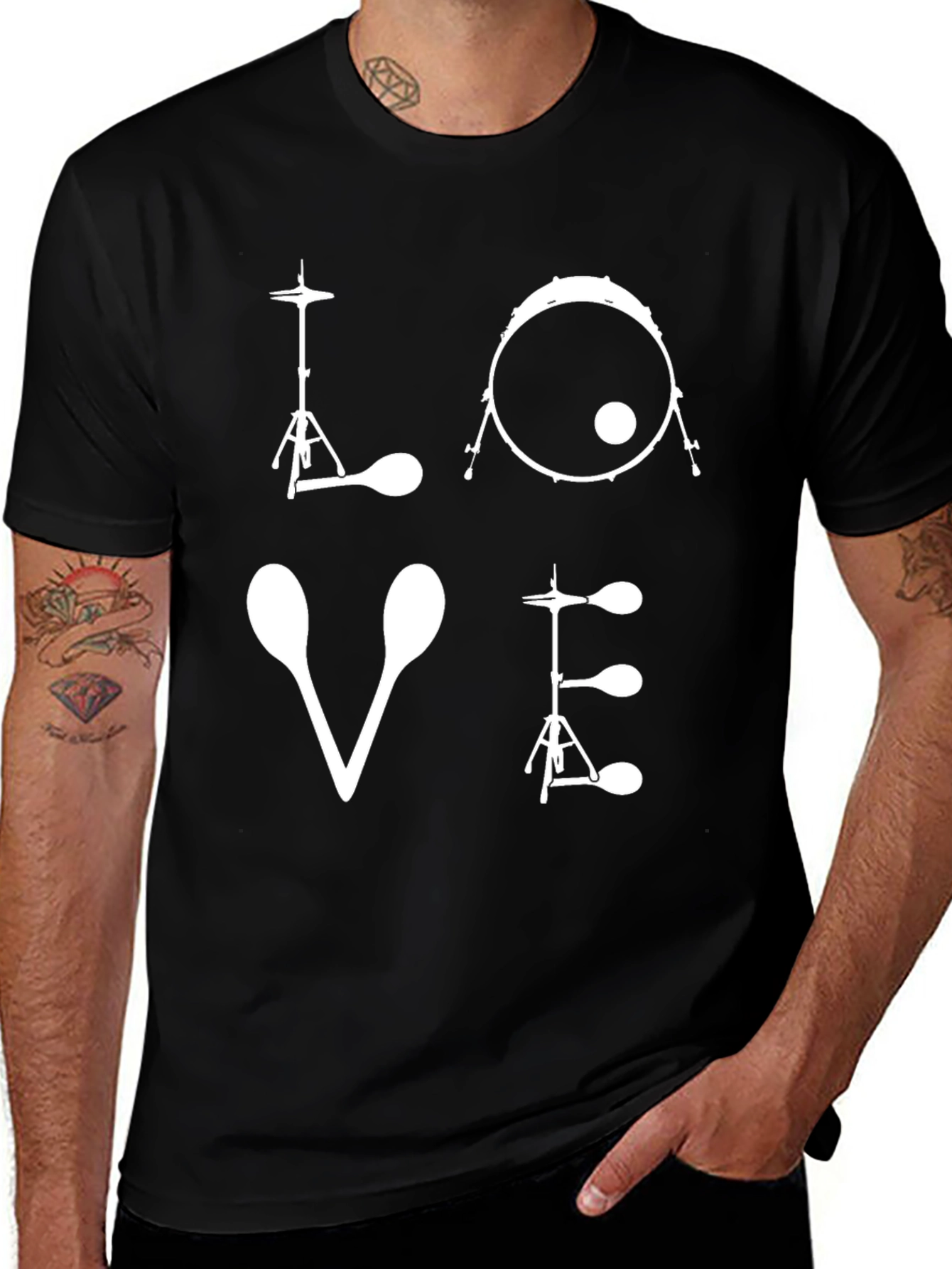 LOVE Drum Set T-Shirt - Musicians Tee