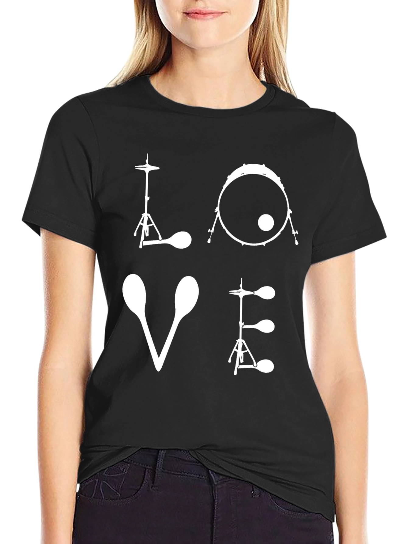 LOVE Drum Set T-Shirt - Musicians Tee