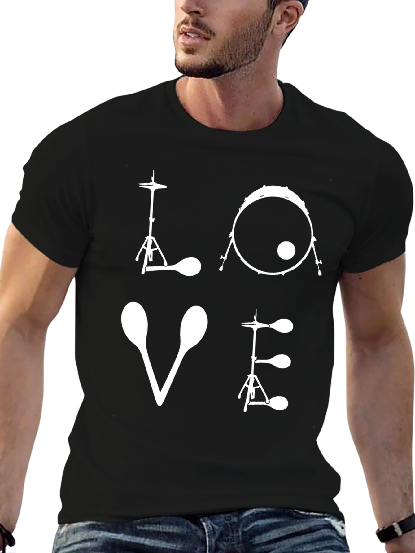 LOVE Drum Set T-Shirt - Musicians Tee