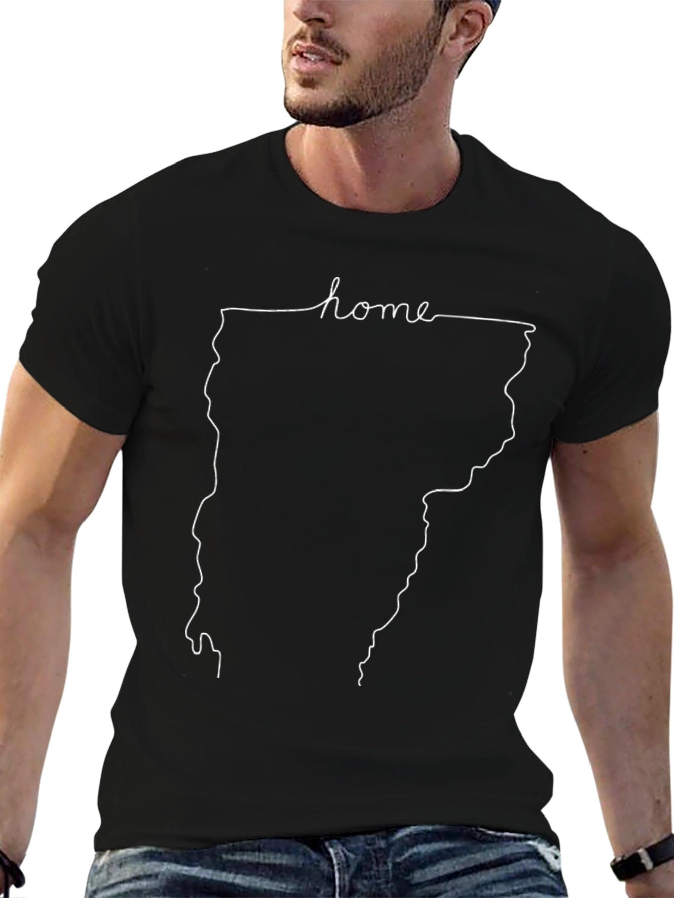 Home State Outline T-Shirt - Black