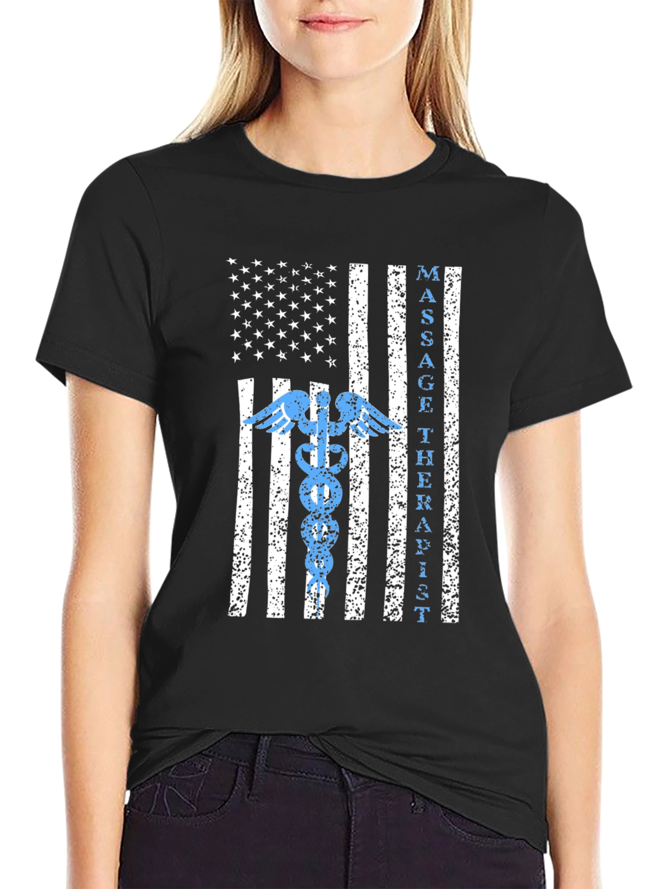Massage Therapist American Flag T-Shirt