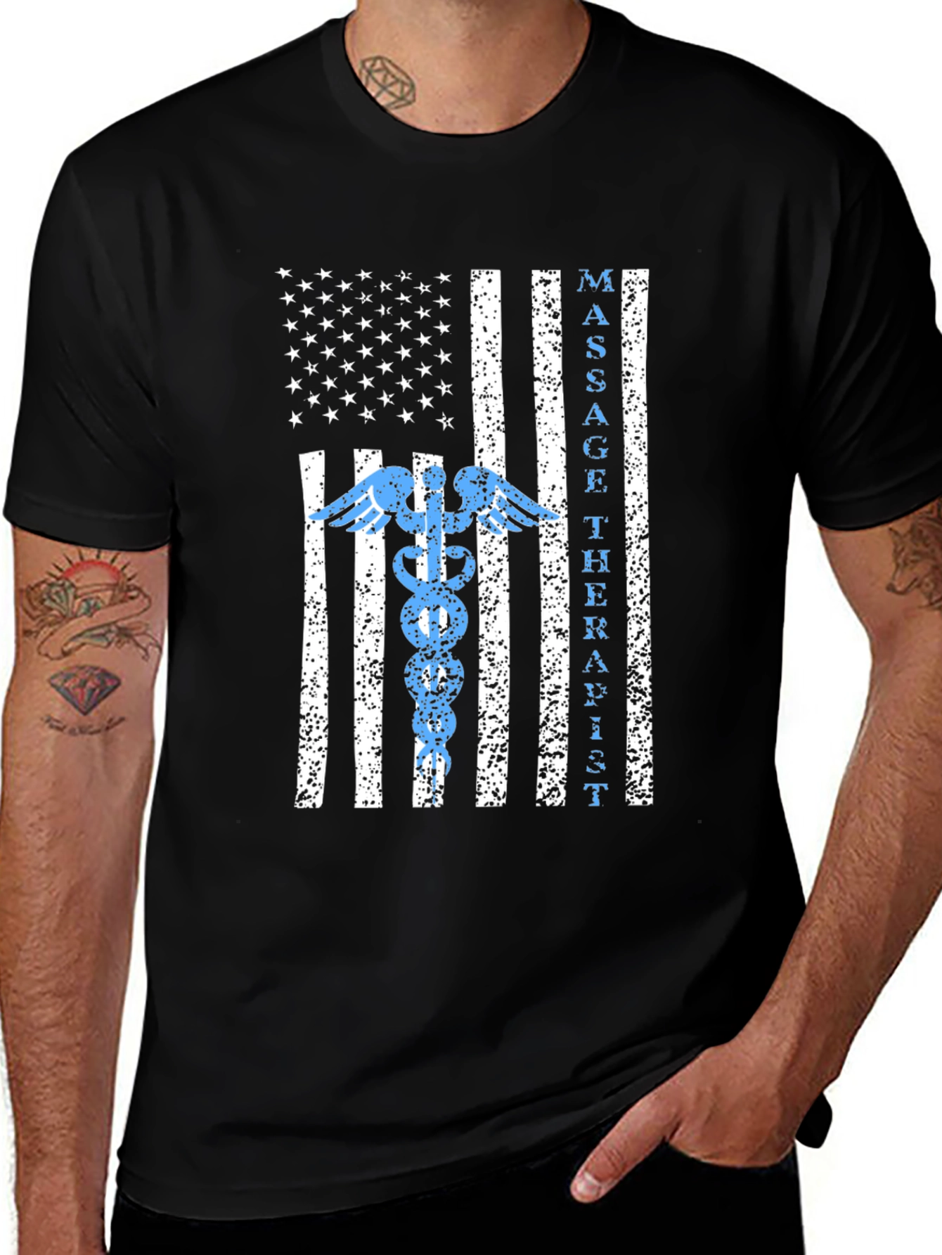 Massage Therapist American Flag T-Shirt