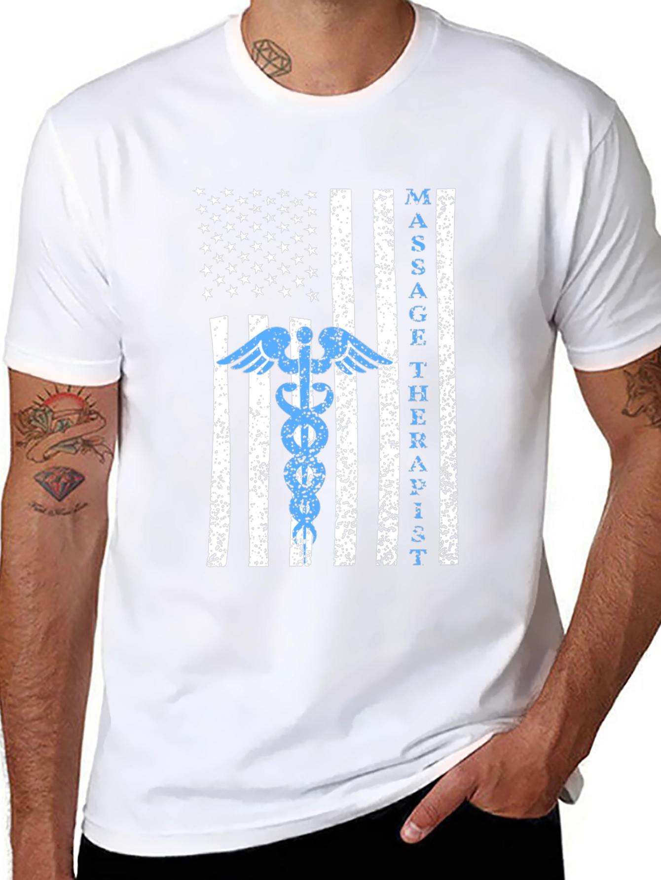 Massage Therapist American Flag T-Shirt