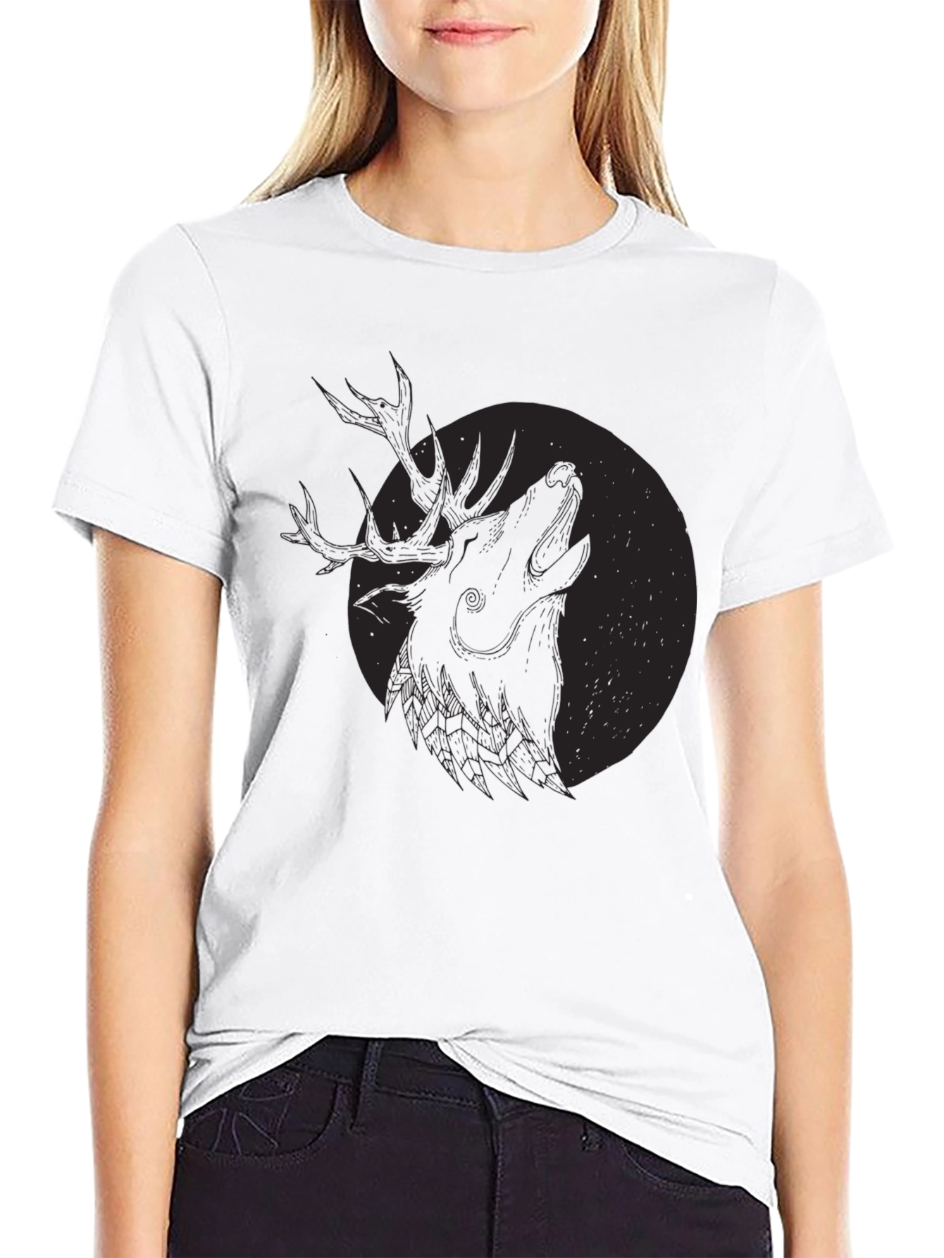 Black Deer Howl Graphic Tee