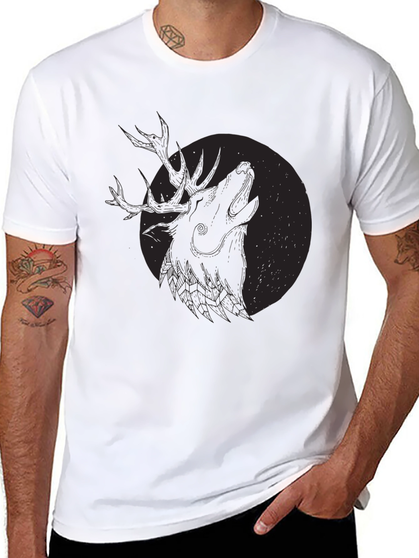 Black Deer Howl Graphic Tee