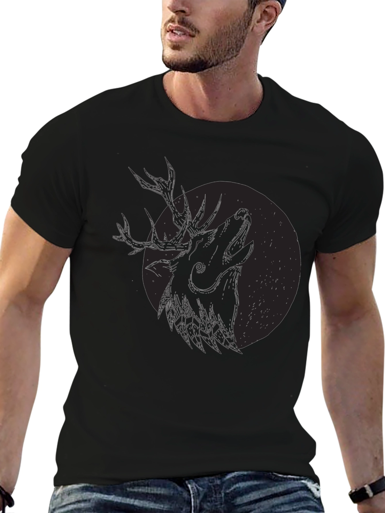 Black Deer Howl Graphic Tee