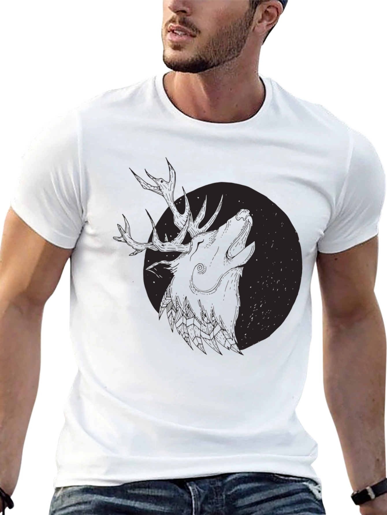 Black Deer Howl Graphic Tee