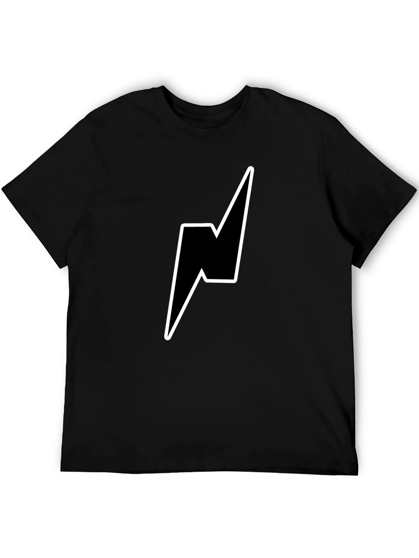 Lightning Bolt Graphic Tee - Stylish Black T-Shirt