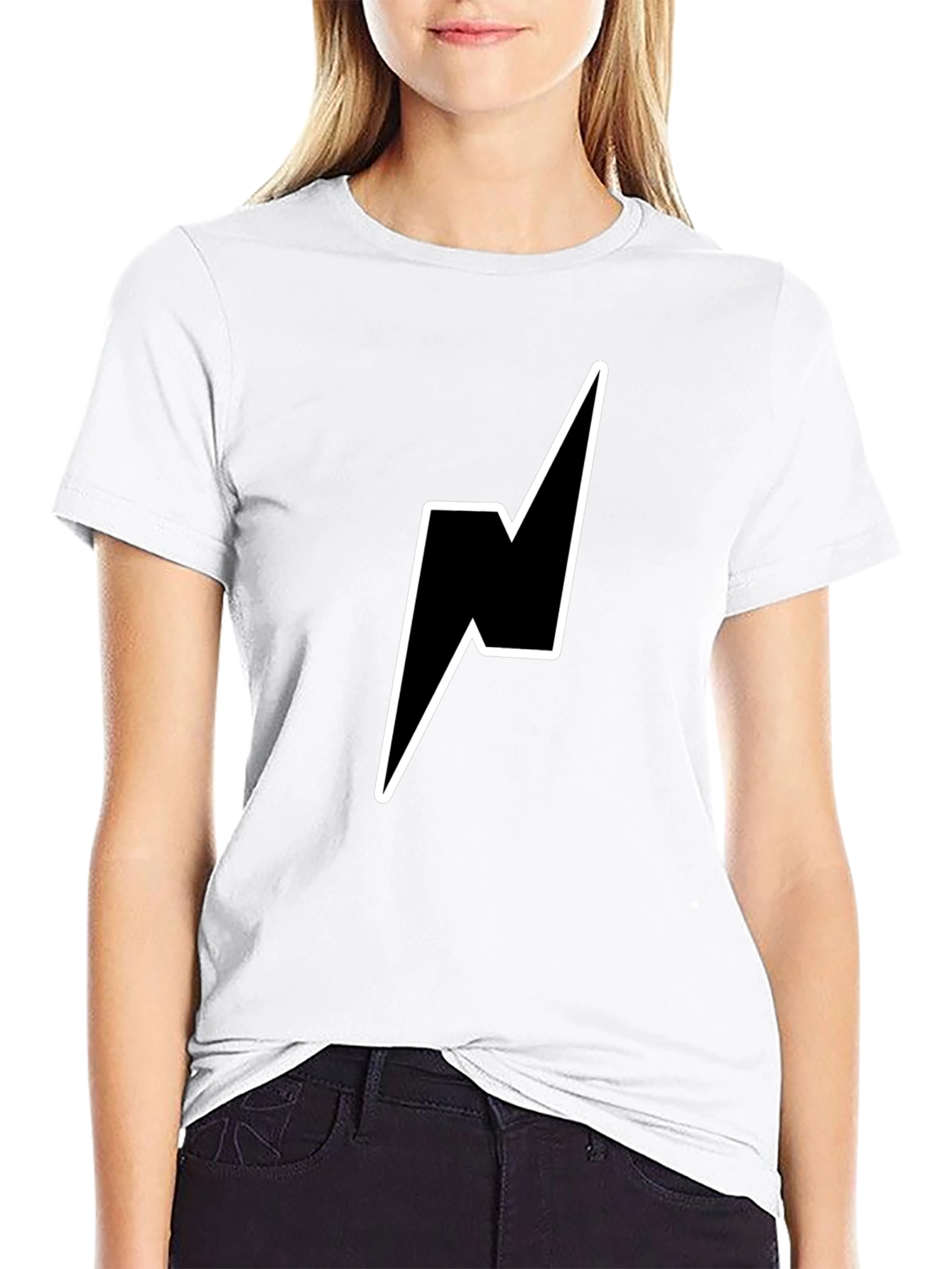 Lightning Bolt Graphic Tee - Stylish Black T-Shirt
