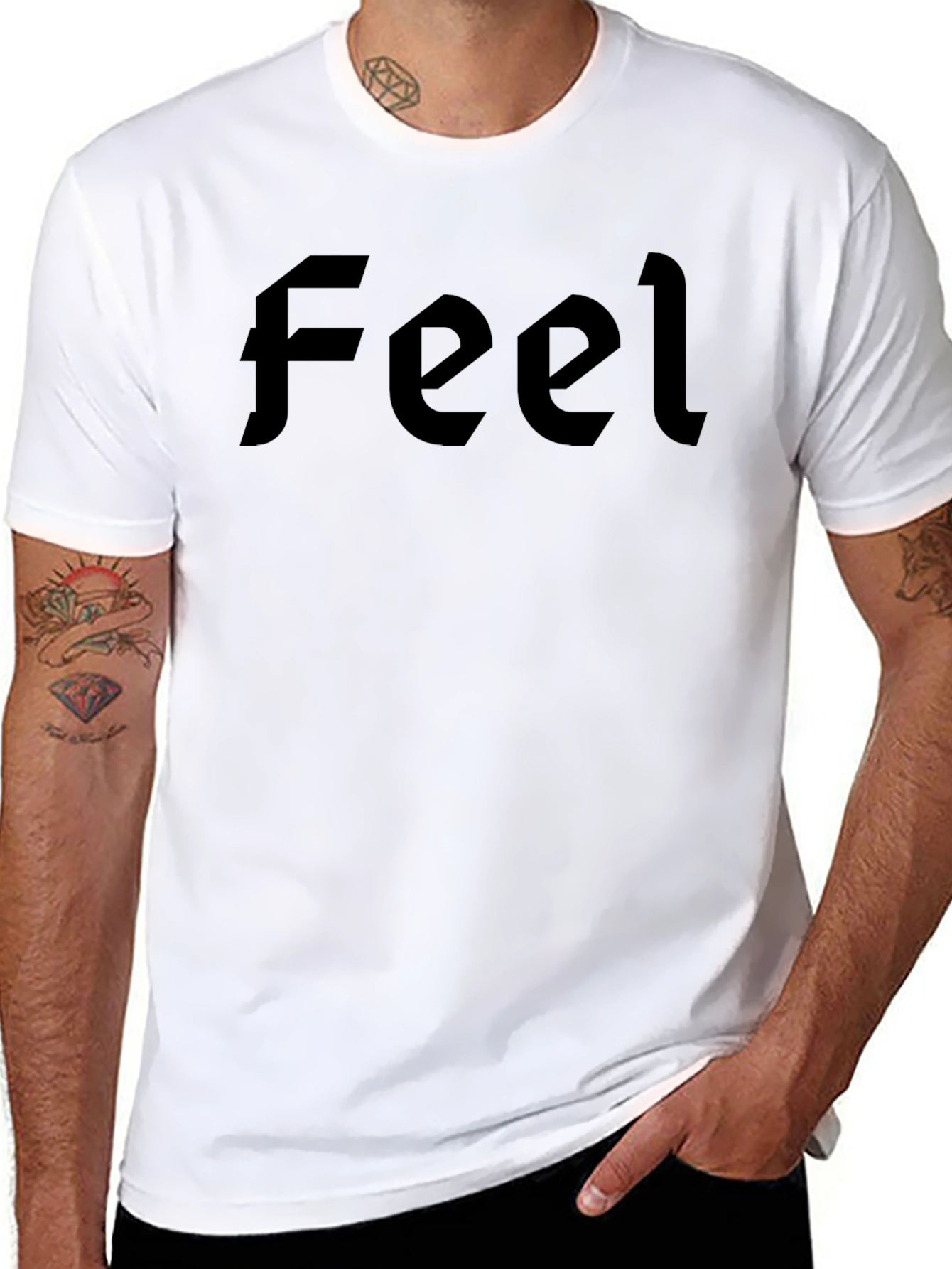 Black Feel Graphic Tee - Casual Style