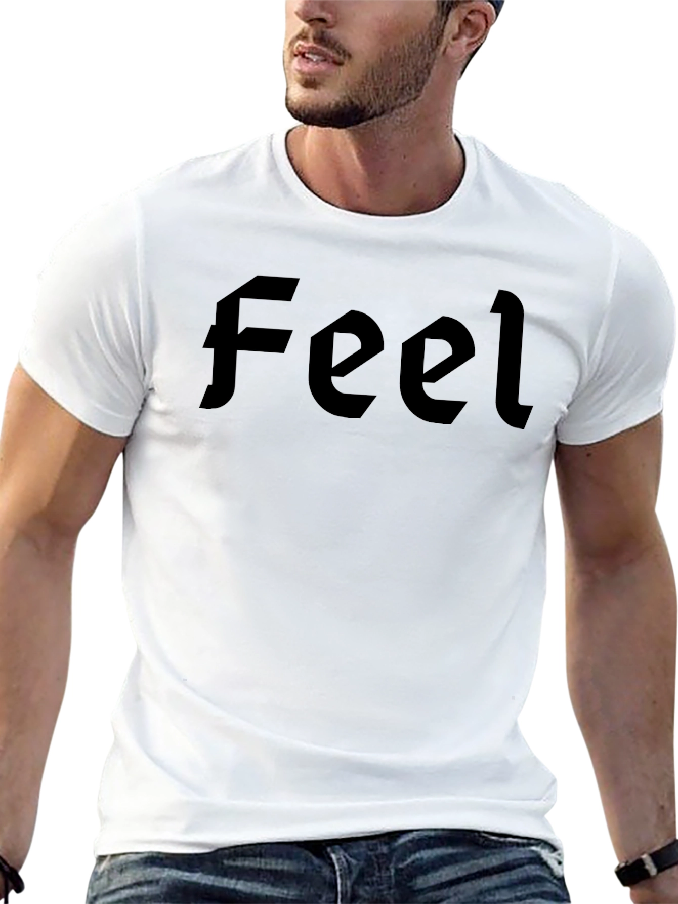 Black Feel Graphic Tee - Casual Style
