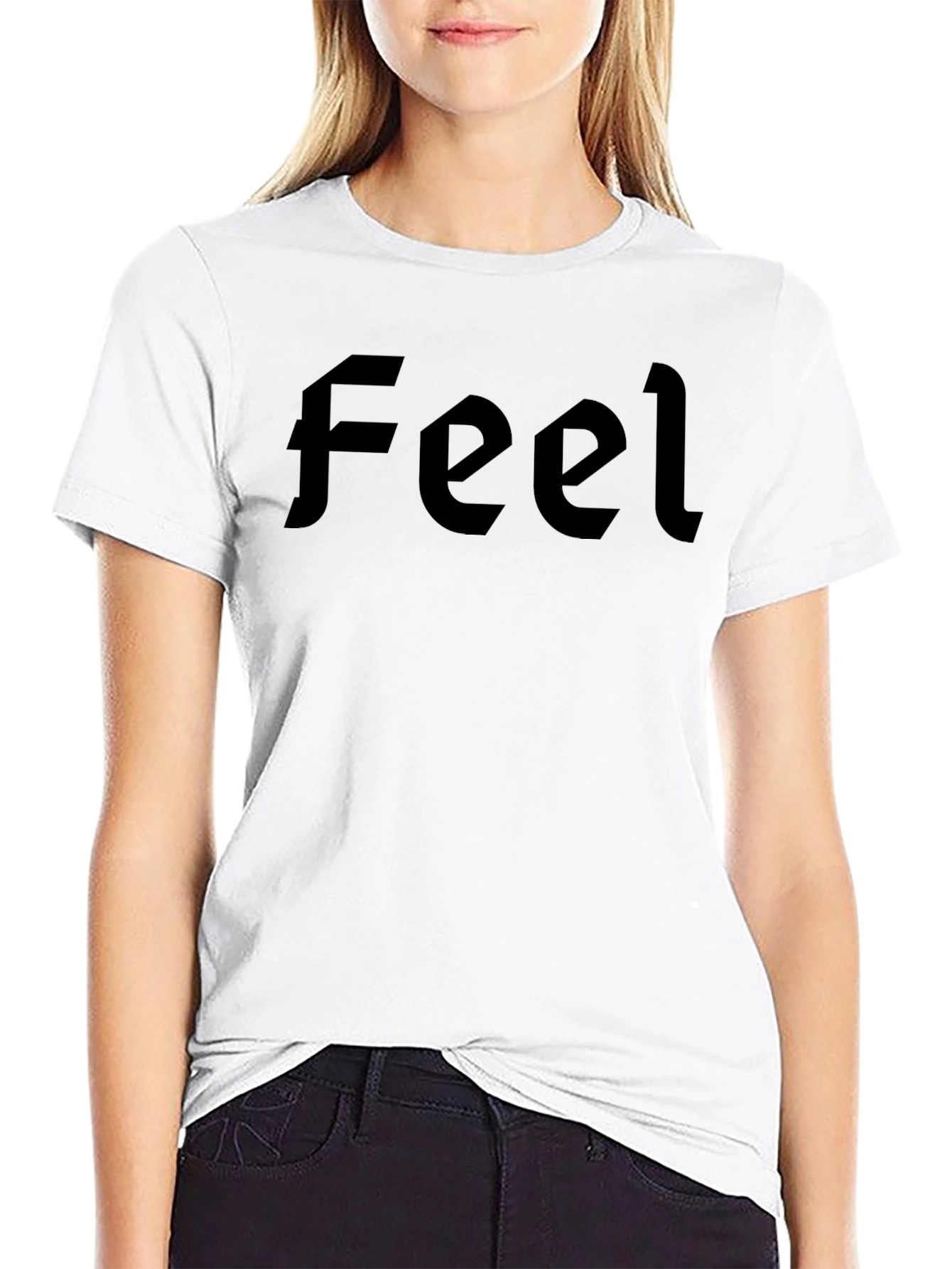 Black Feel Graphic Tee - Casual Style
