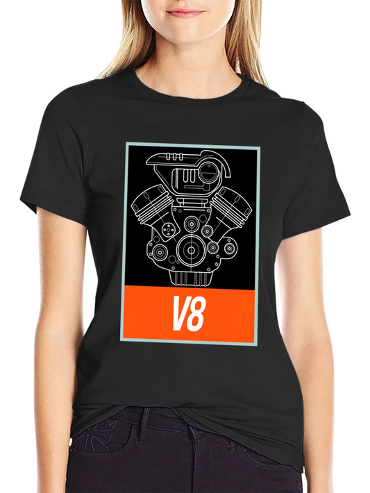V8 Engine Graphic Tee - Cool Automotive Design
