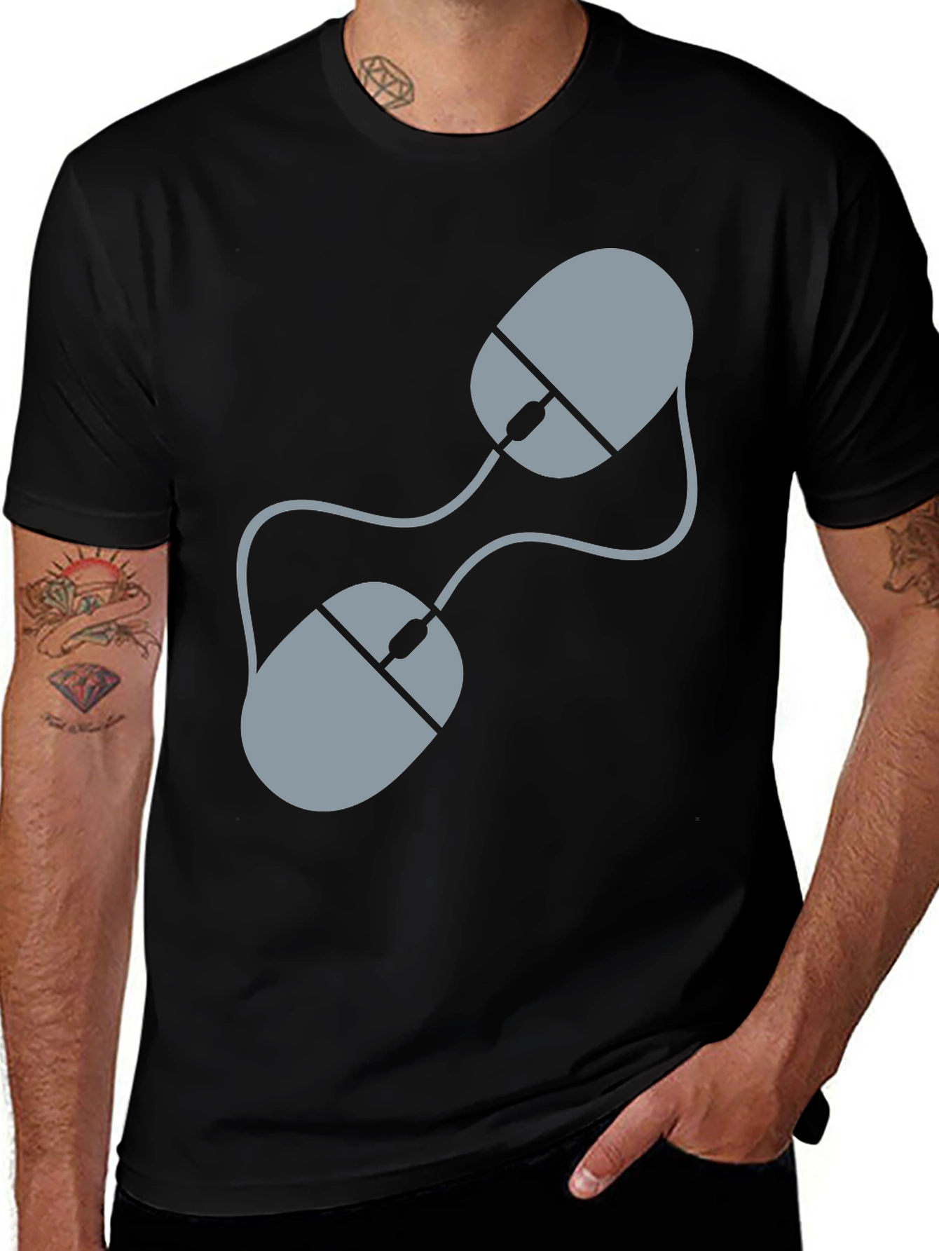 Double Mouse Graphic Tee - Gamer Style