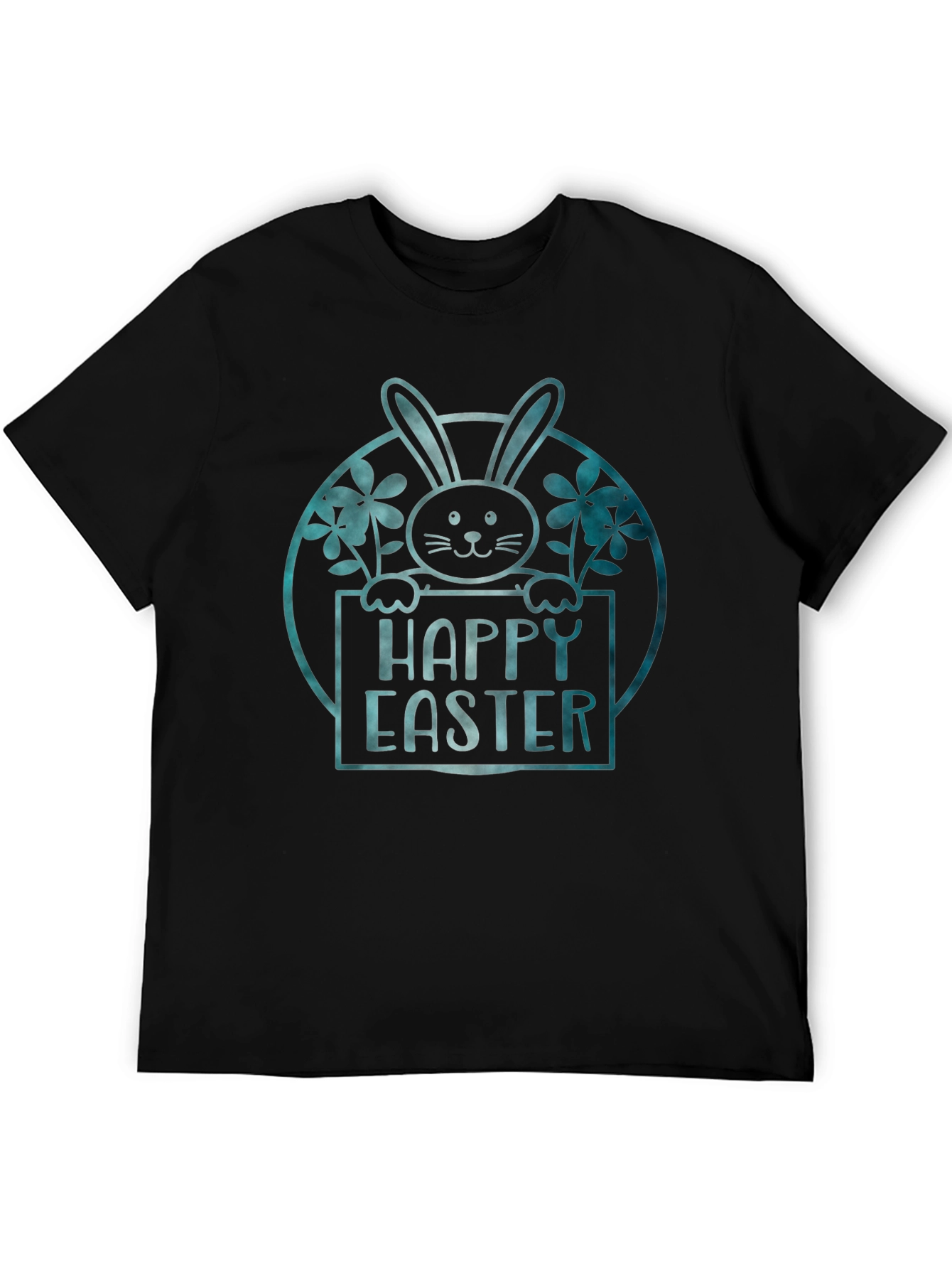 Happy Easter Bunny Graphic Tee - Black