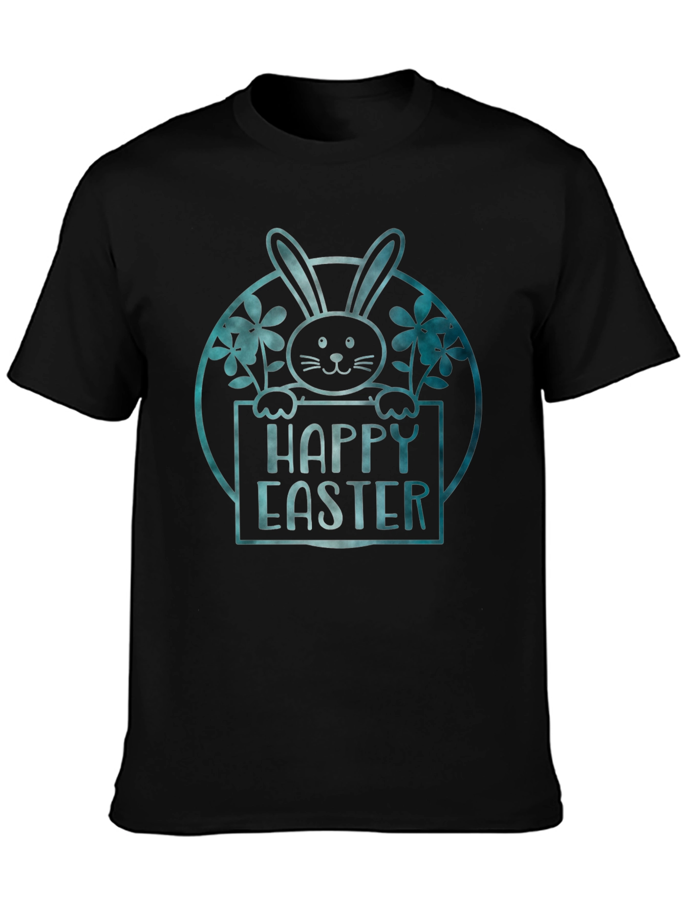 Happy Easter Bunny Graphic Tee - Black