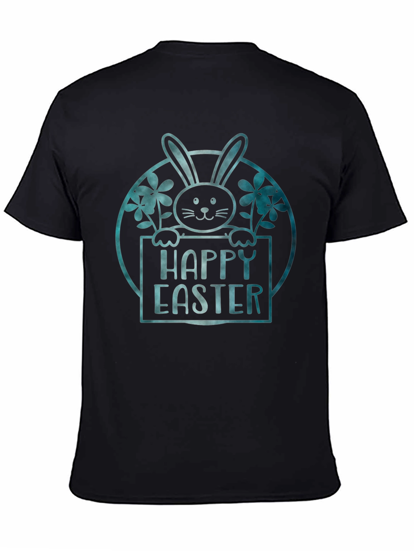 Happy Easter Bunny Graphic Tee - Black