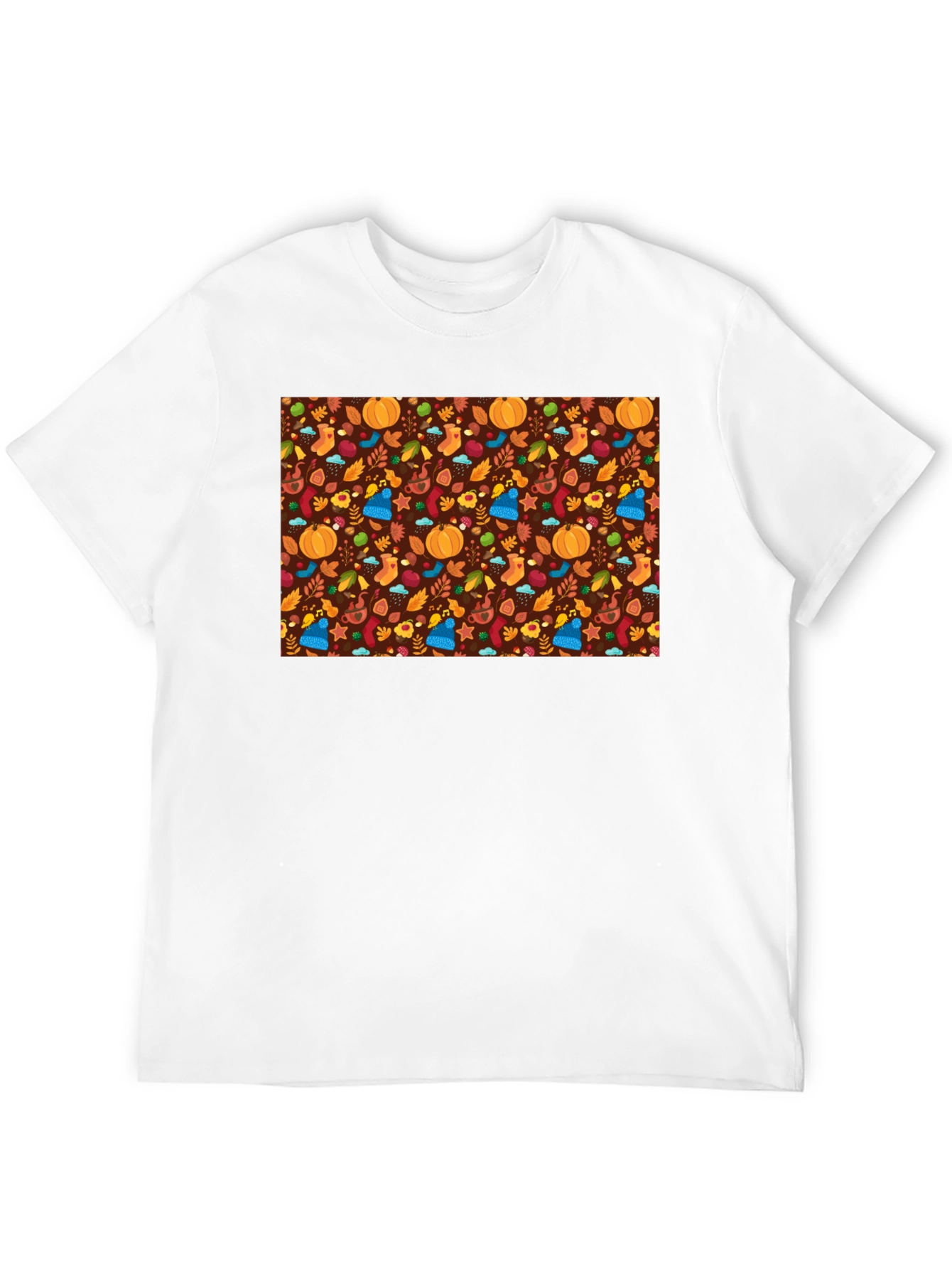 Autumn Pattern Black T-Shirt