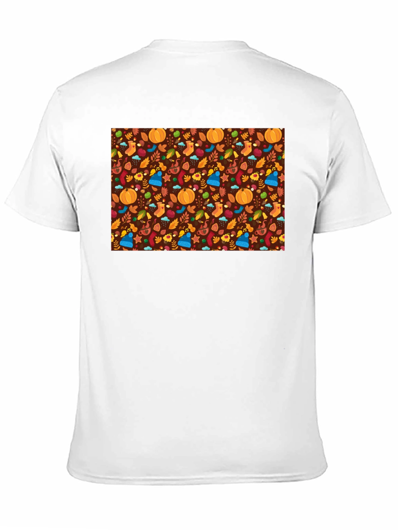 Autumn Pattern Black T-Shirt
