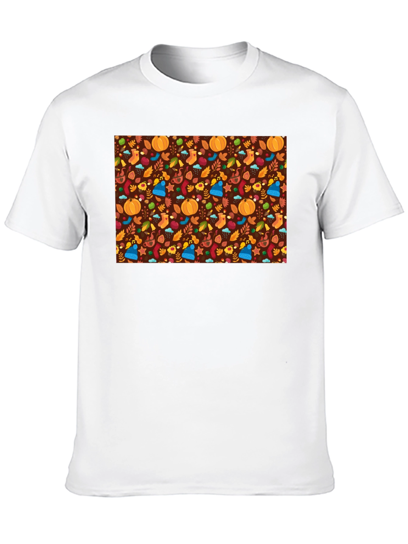 Autumn Pattern Black T-Shirt