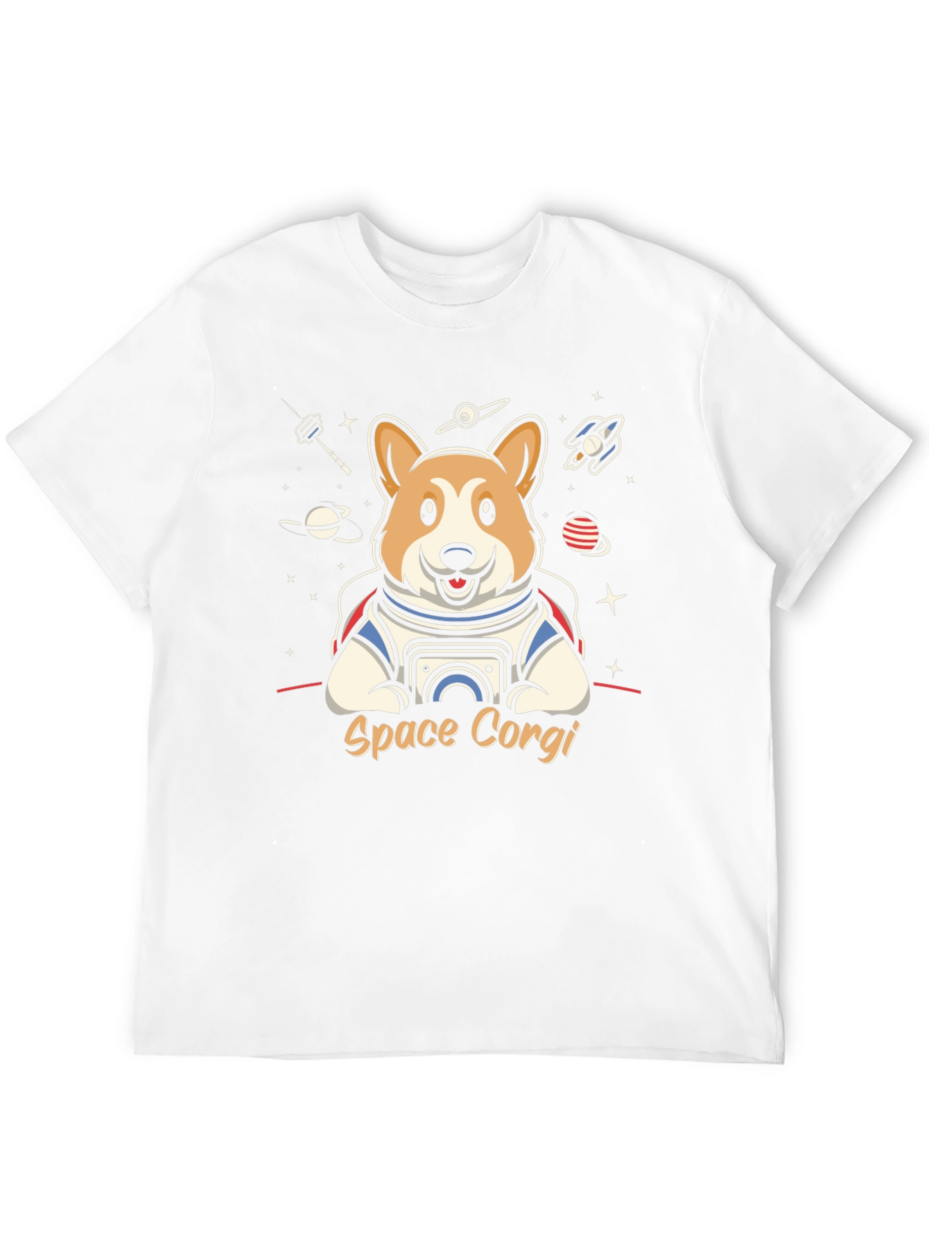 Space Corgi Black T-Shirt