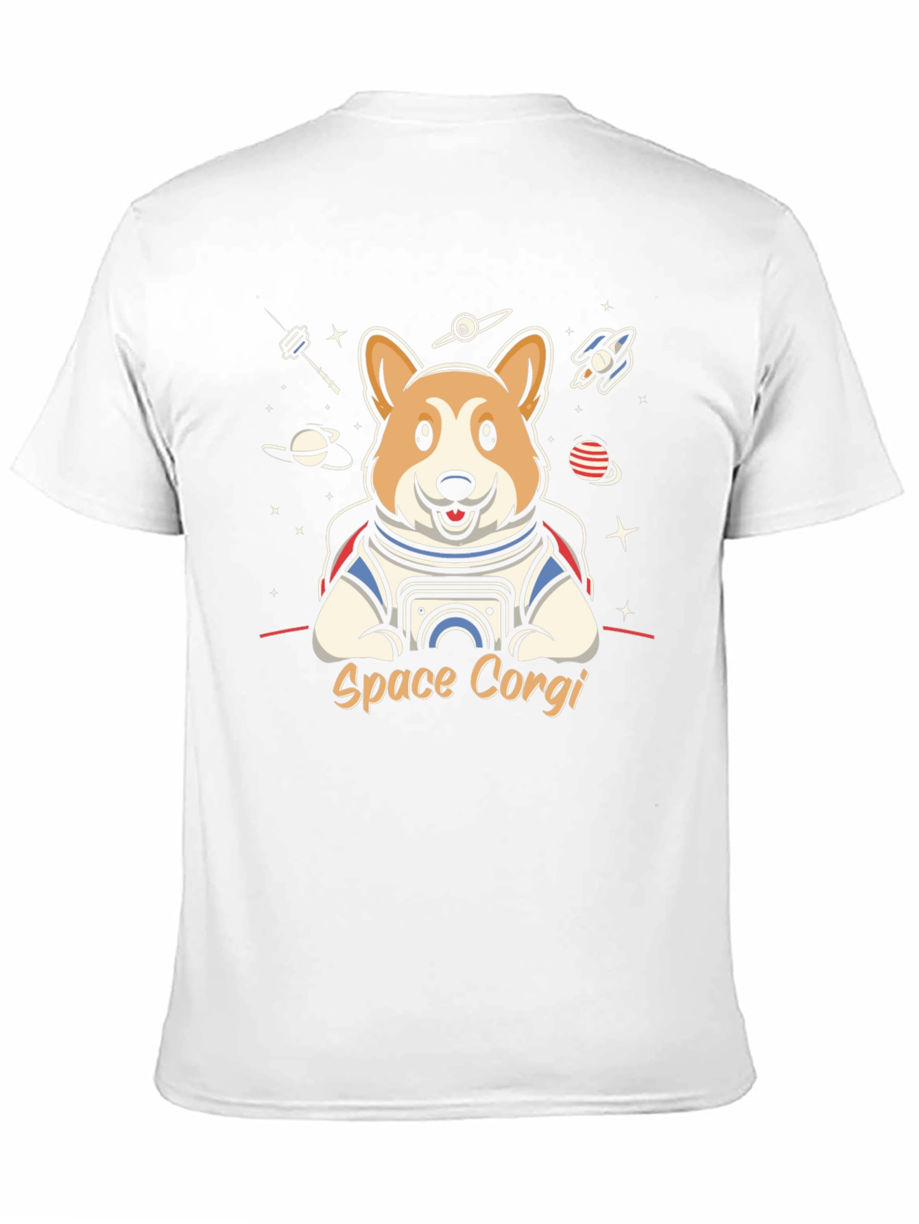 Space Corgi Black T-Shirt