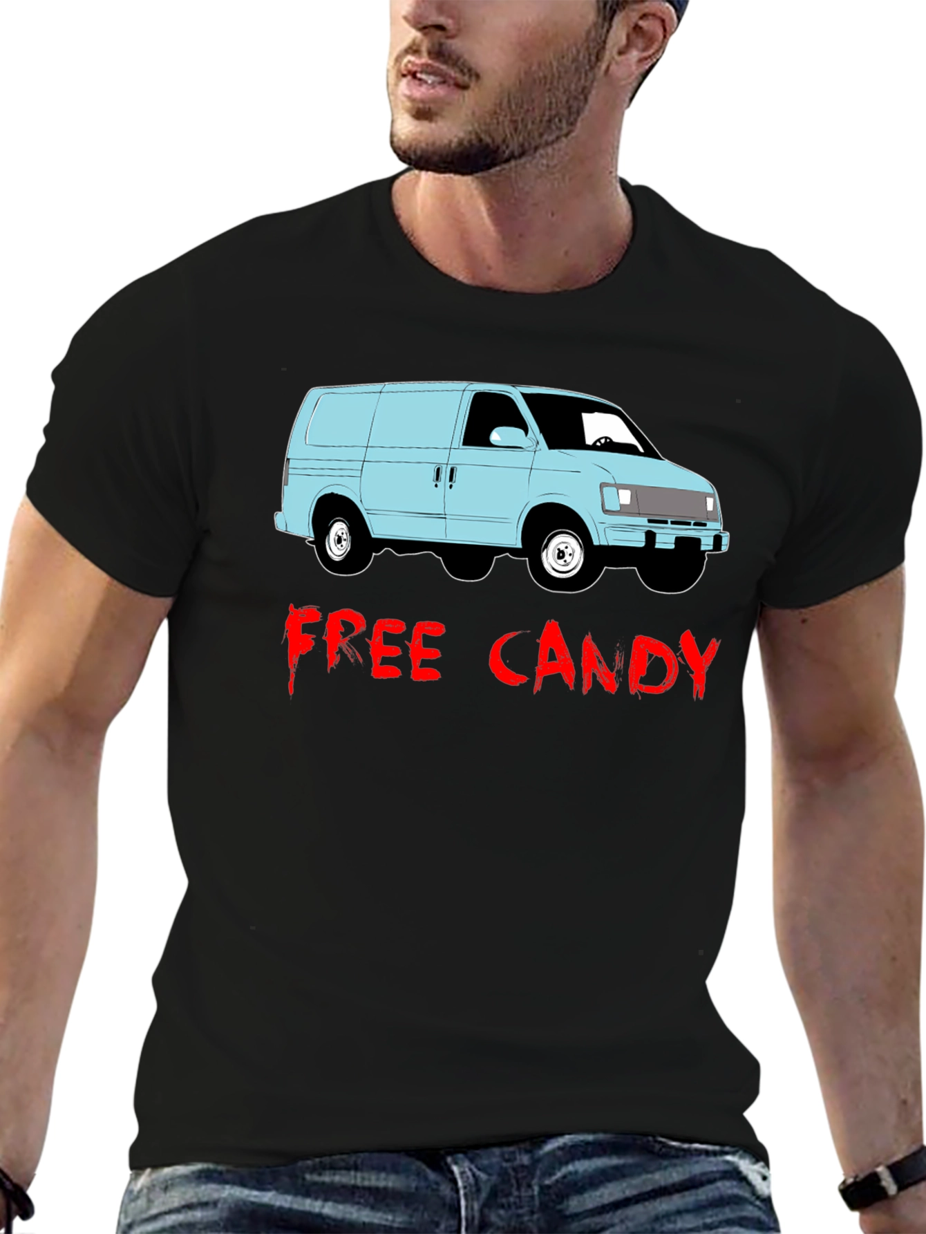 Free Candy Van T-Shirt - Funny Graphic Tee