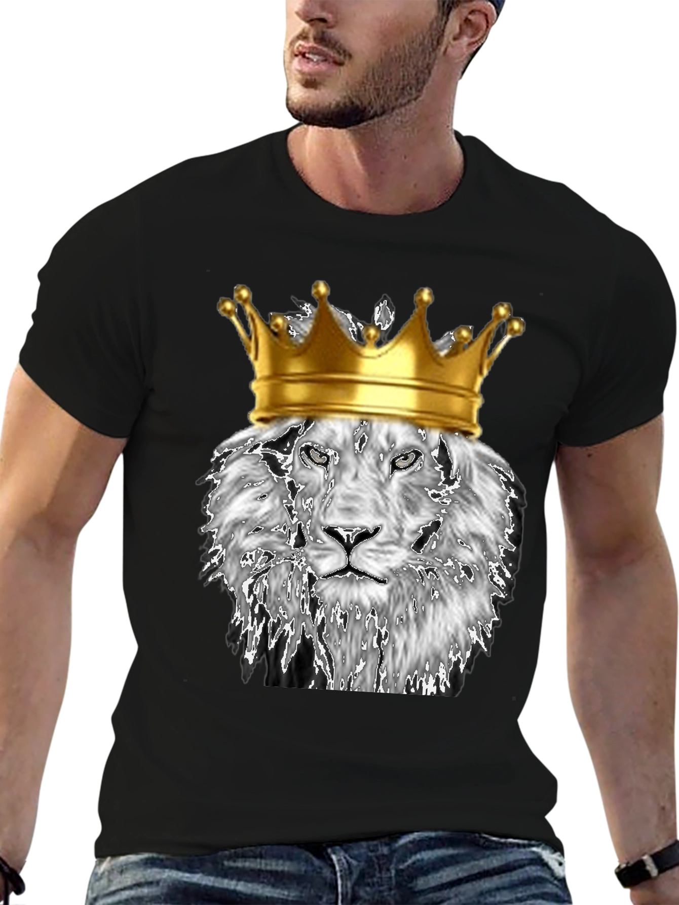 King Lion Graphic T-Shirt - Black