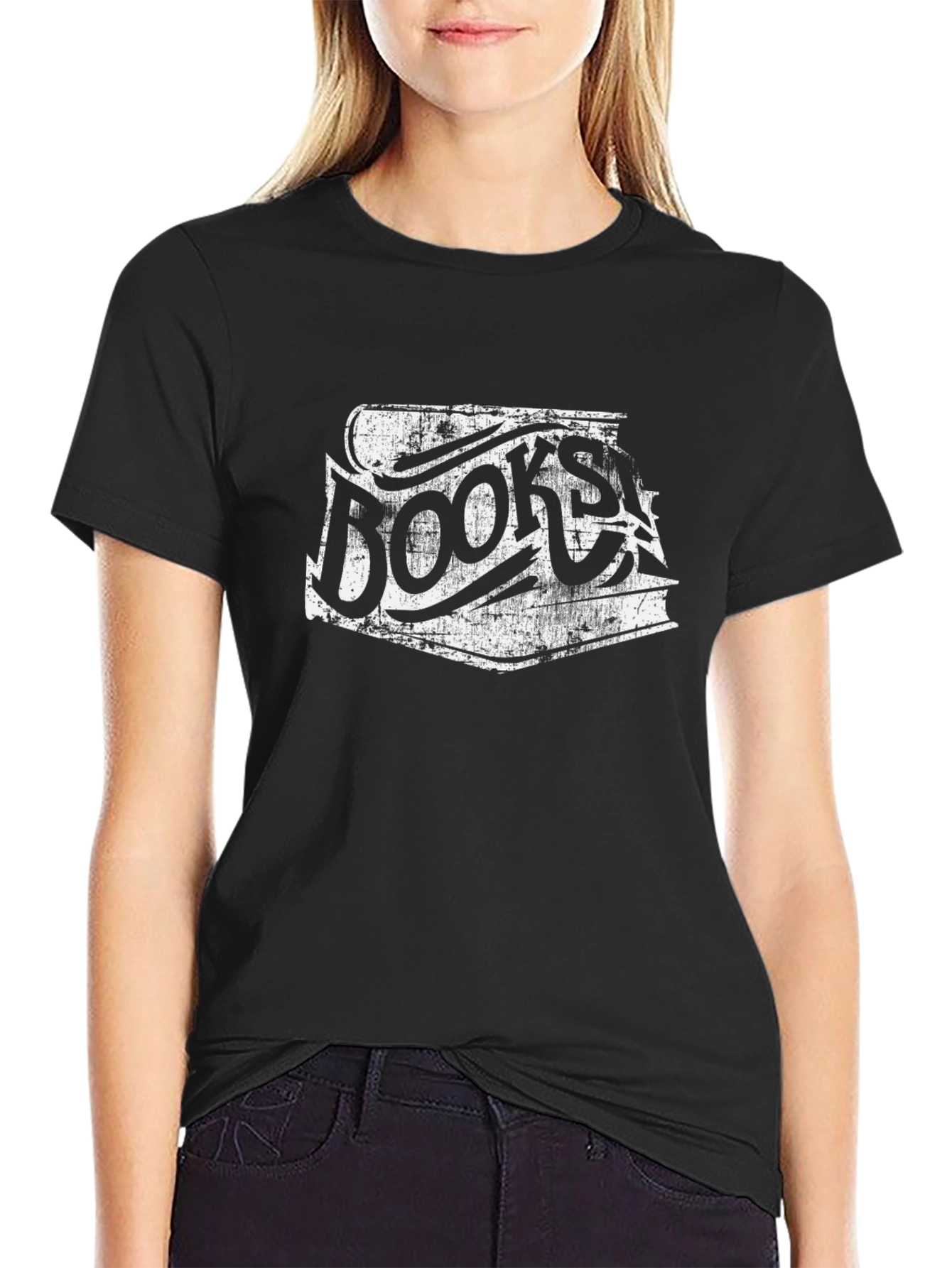 Books Distressed Graphic T-Shirt