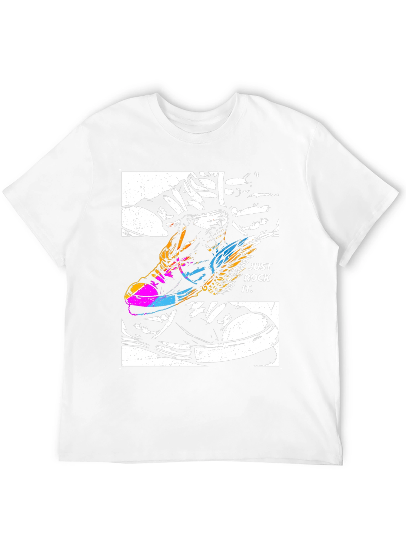 Just Rock It T-Shirt - Flying Sneaker Design