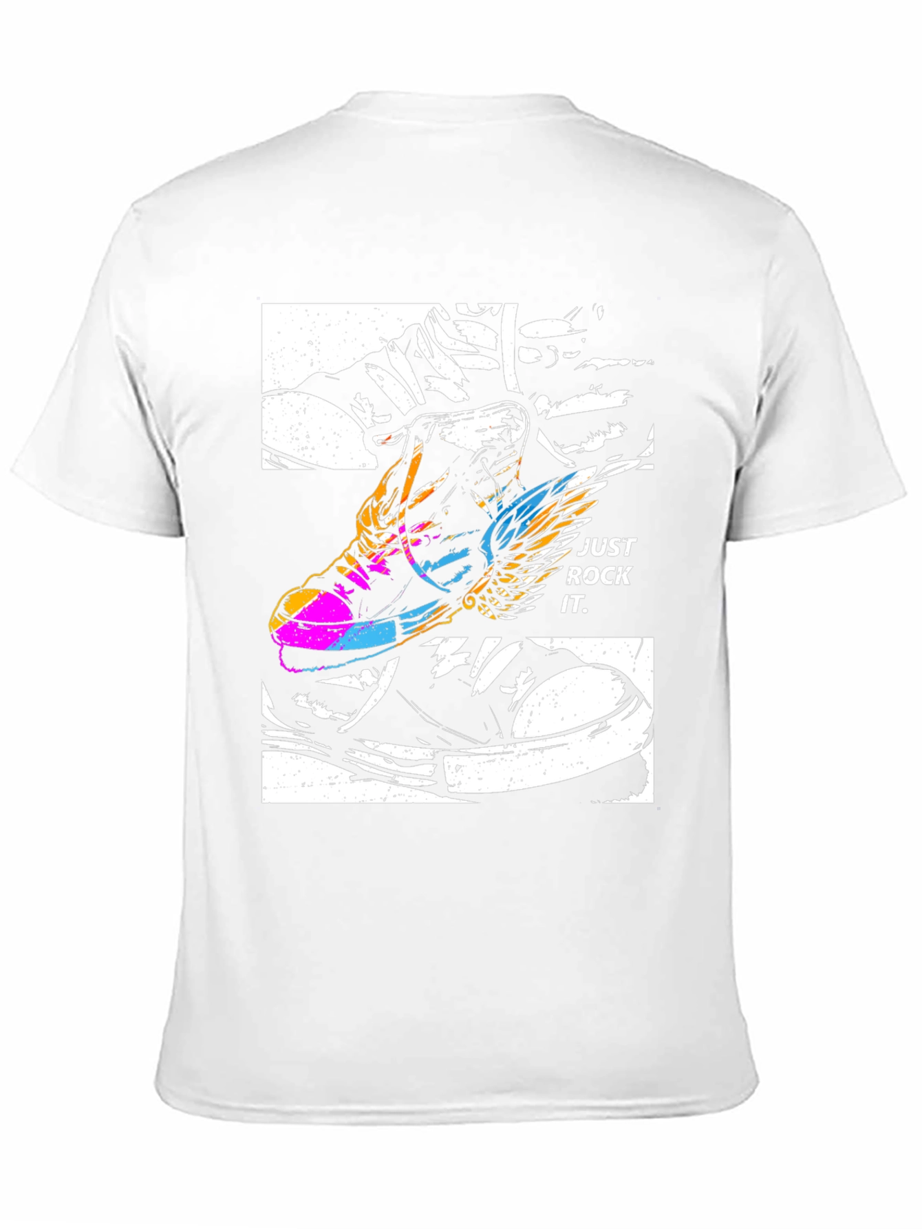 Just Rock It T-Shirt - Flying Sneaker Design