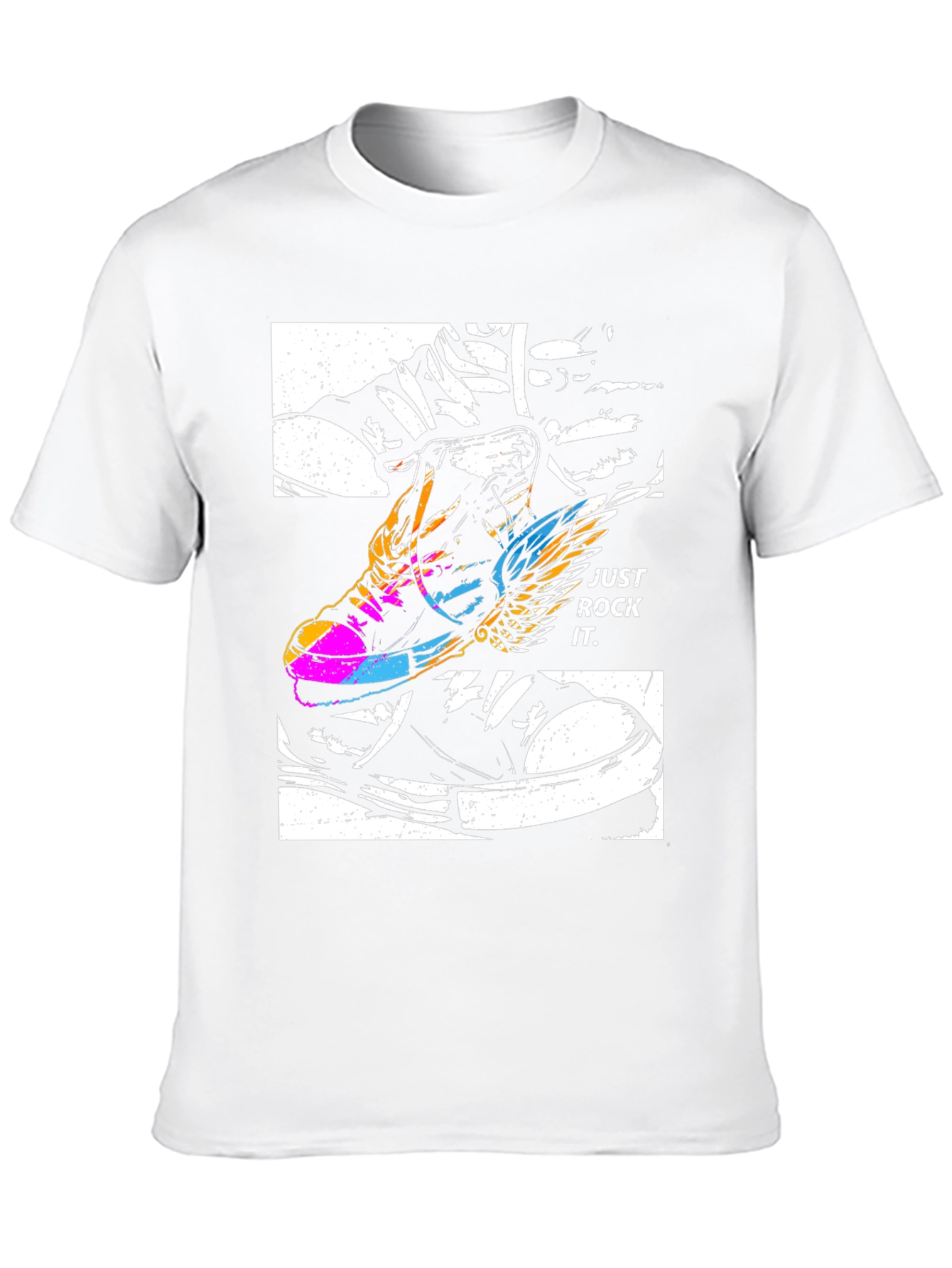 Just Rock It T-Shirt - Flying Sneaker Design
