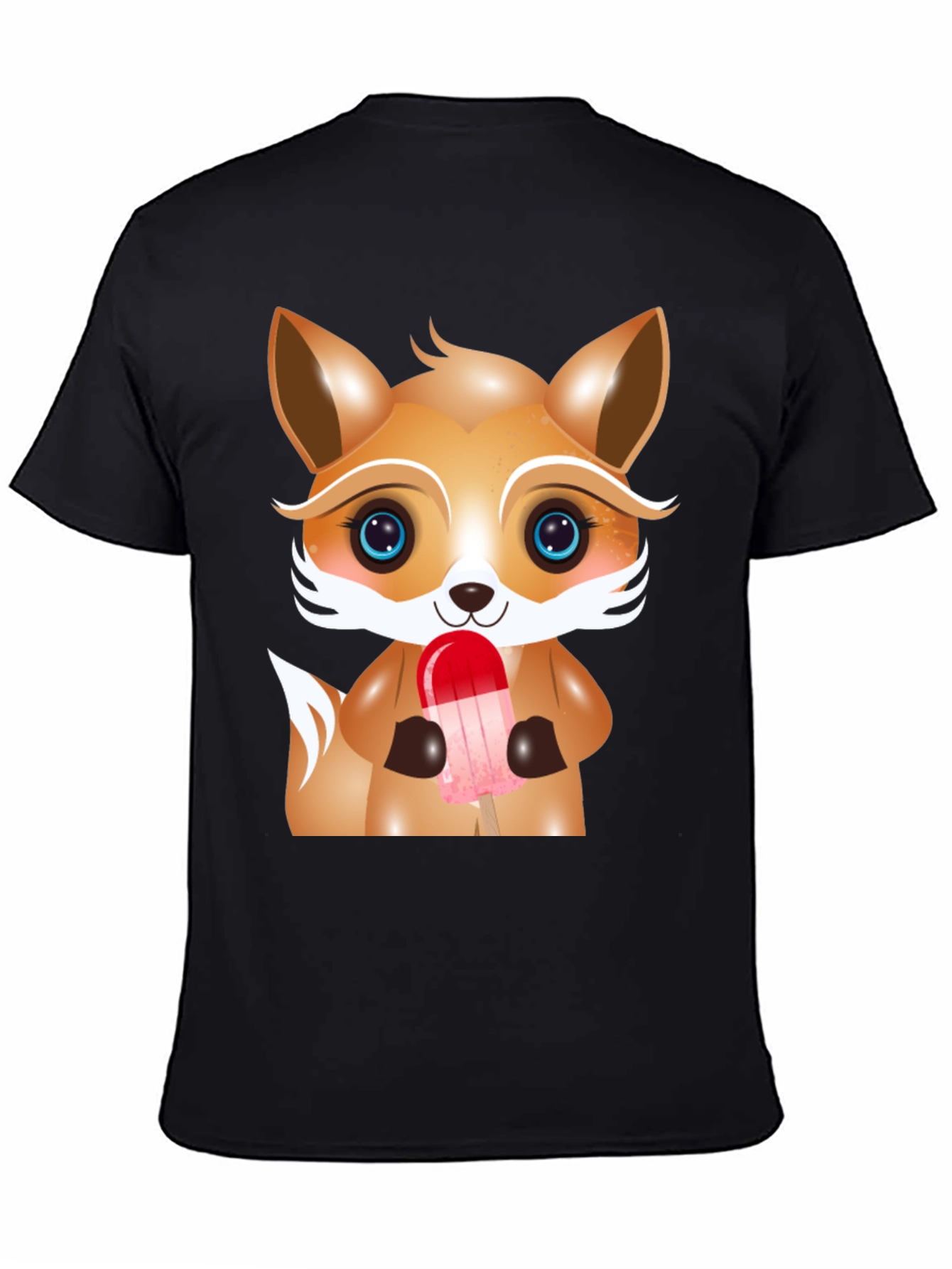 Cute Cartoon Fox Ice Cream Graphic Tee