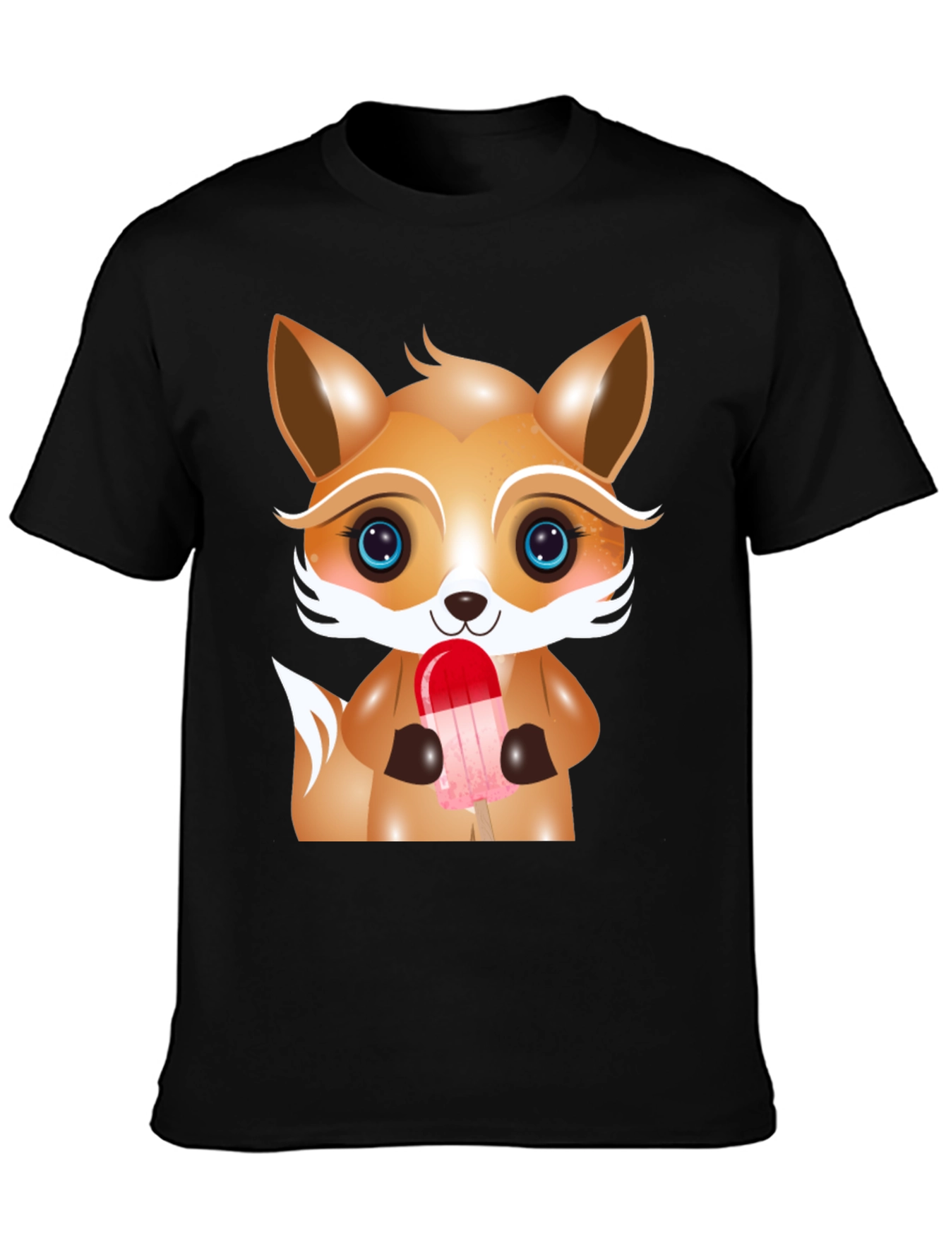 Cute Cartoon Fox Ice Cream Graphic Tee