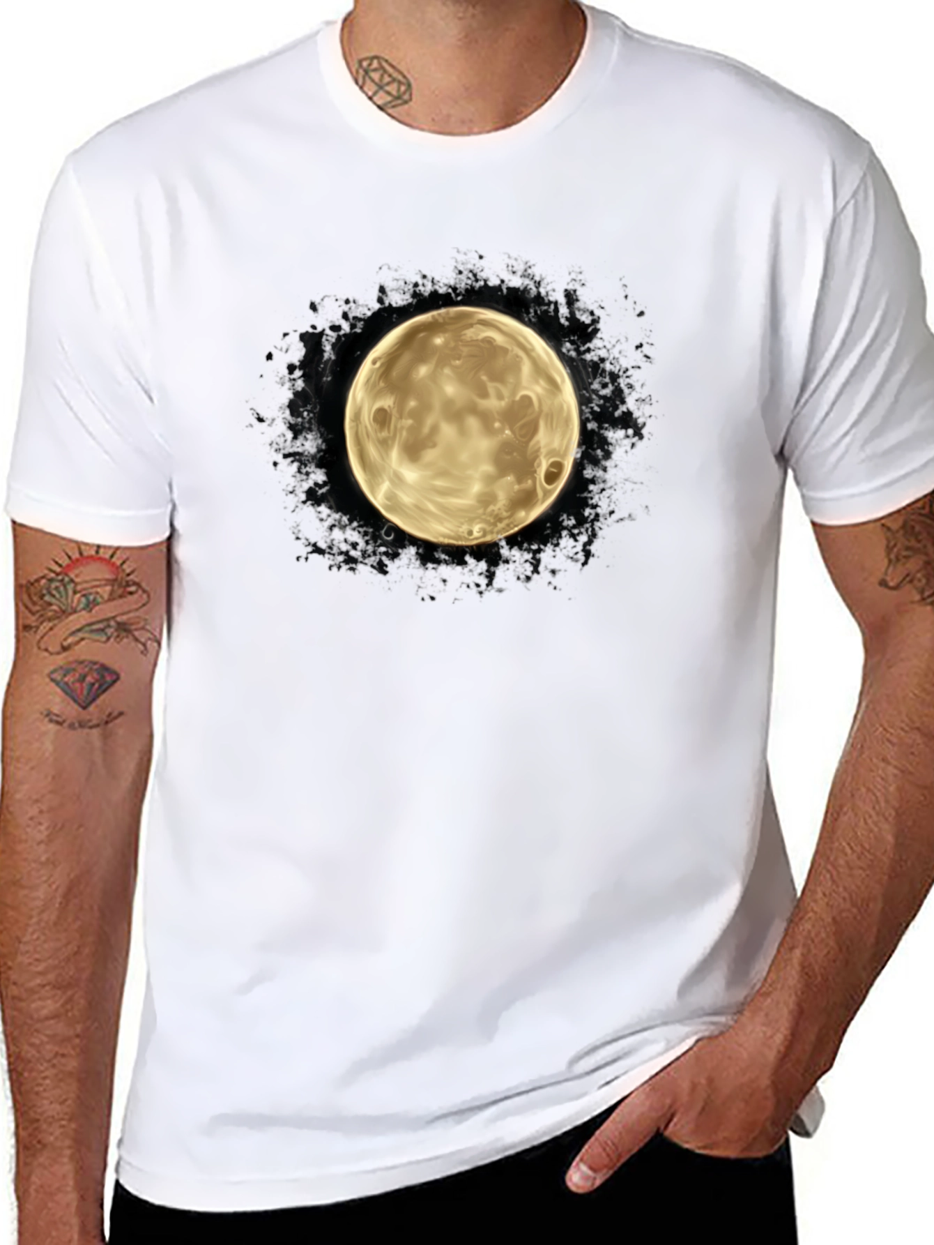 Lunar Graphic Tee - Mens Black Cotton T-Shirt