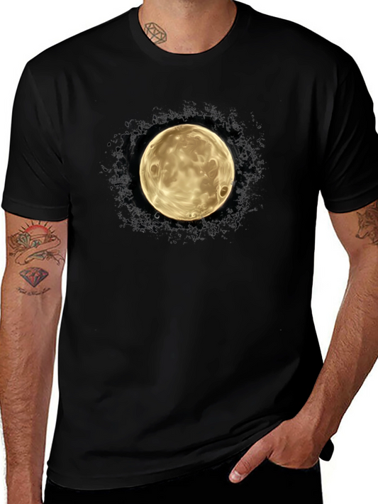 Lunar Graphic Tee - Mens Black Cotton T-Shirt