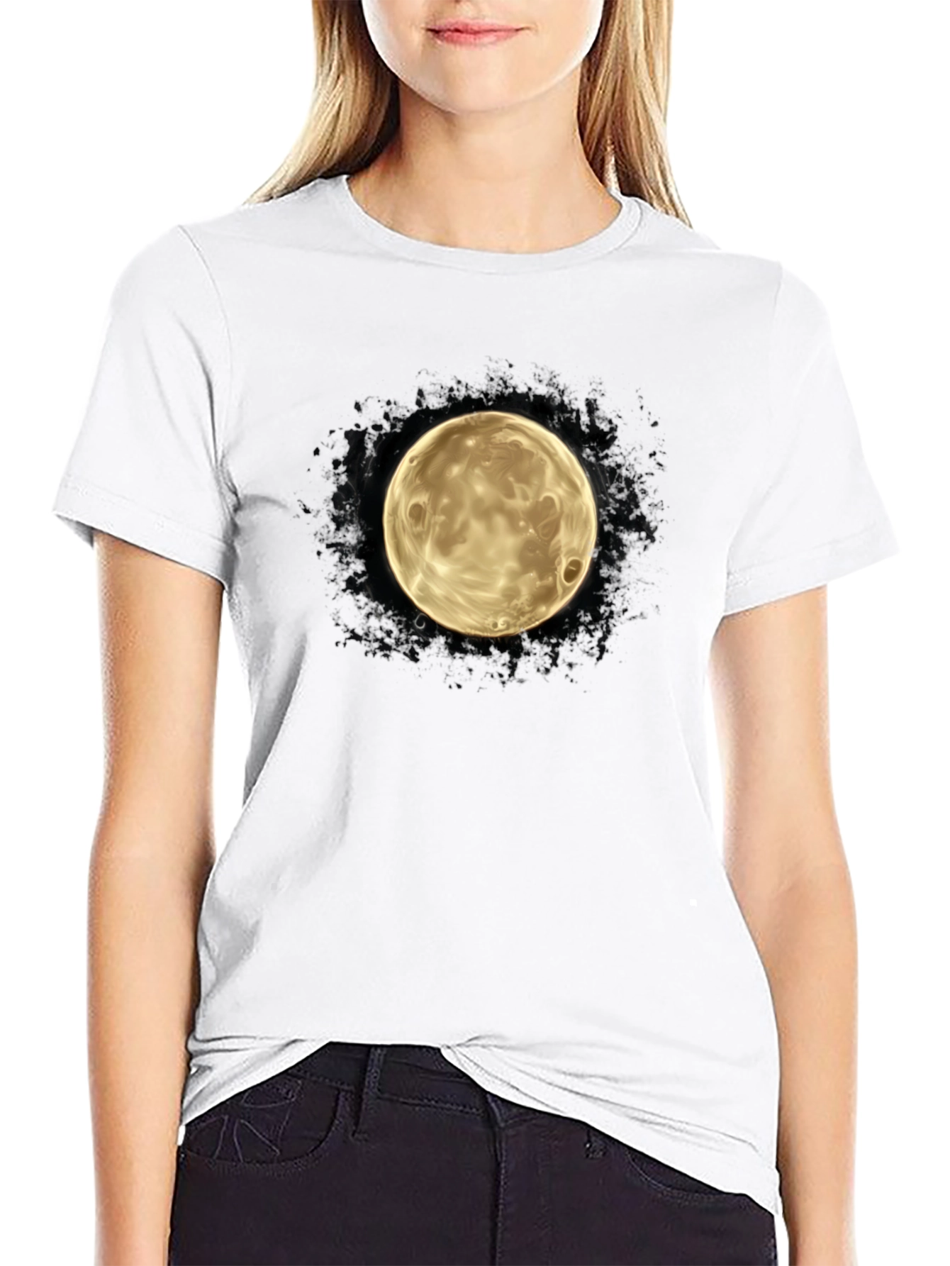 Lunar Graphic Tee - Mens Black Cotton T-Shirt