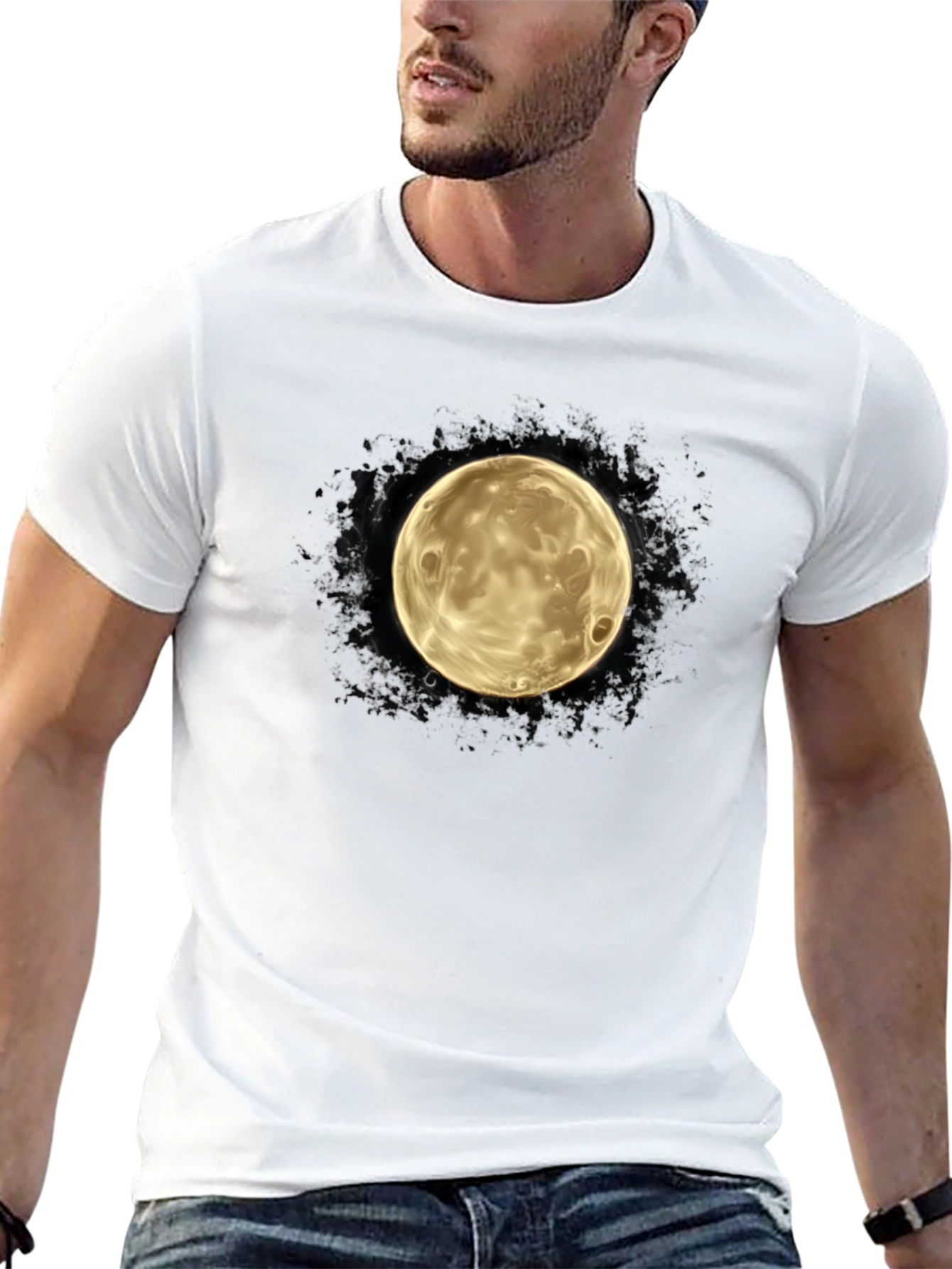 Lunar Graphic Tee - Mens Black Cotton T-Shirt