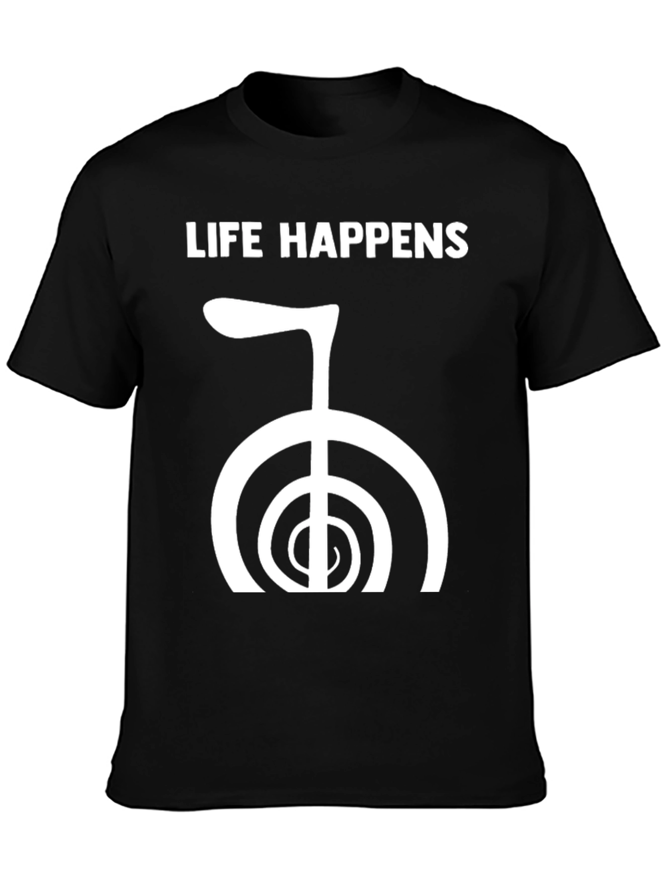 Life Happens Reiki Symbol Black T-Shirt