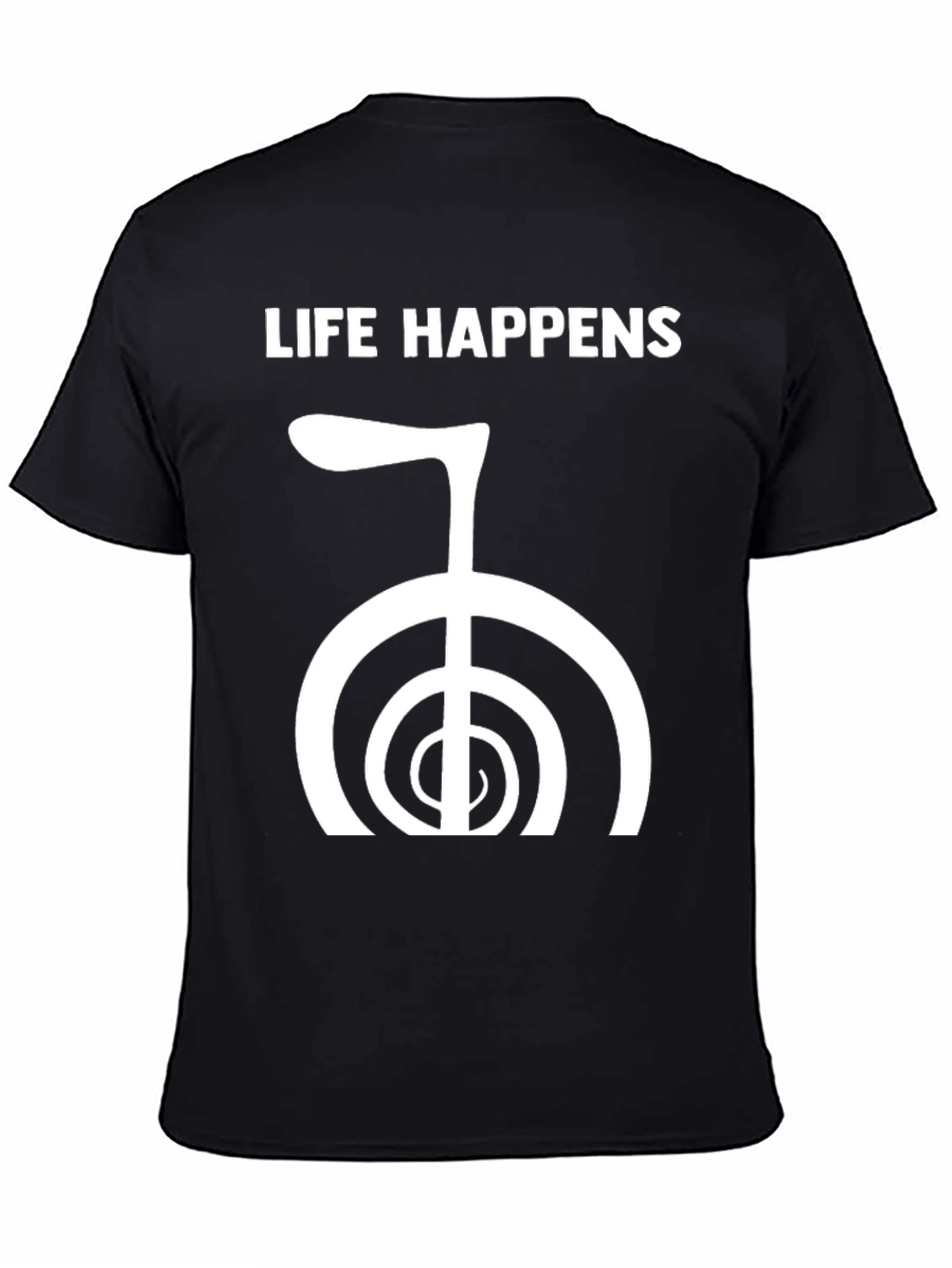 Life Happens Reiki Symbol Black T-Shirt